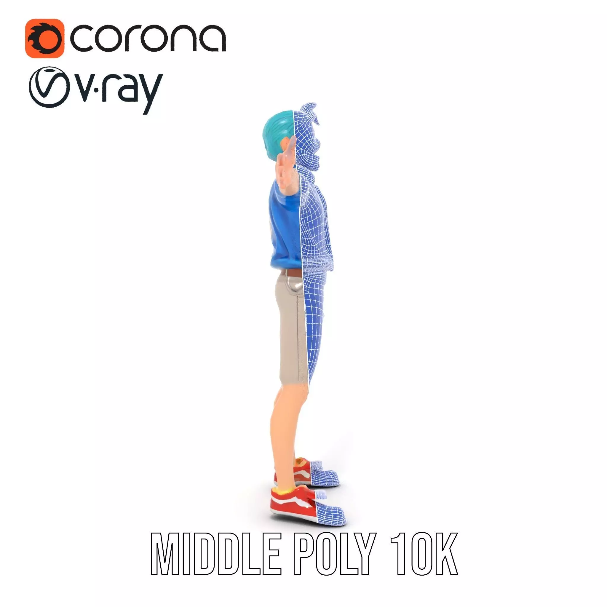 Stylized Character Model Pack with Dynamic Pose Low-poly 3D model_21