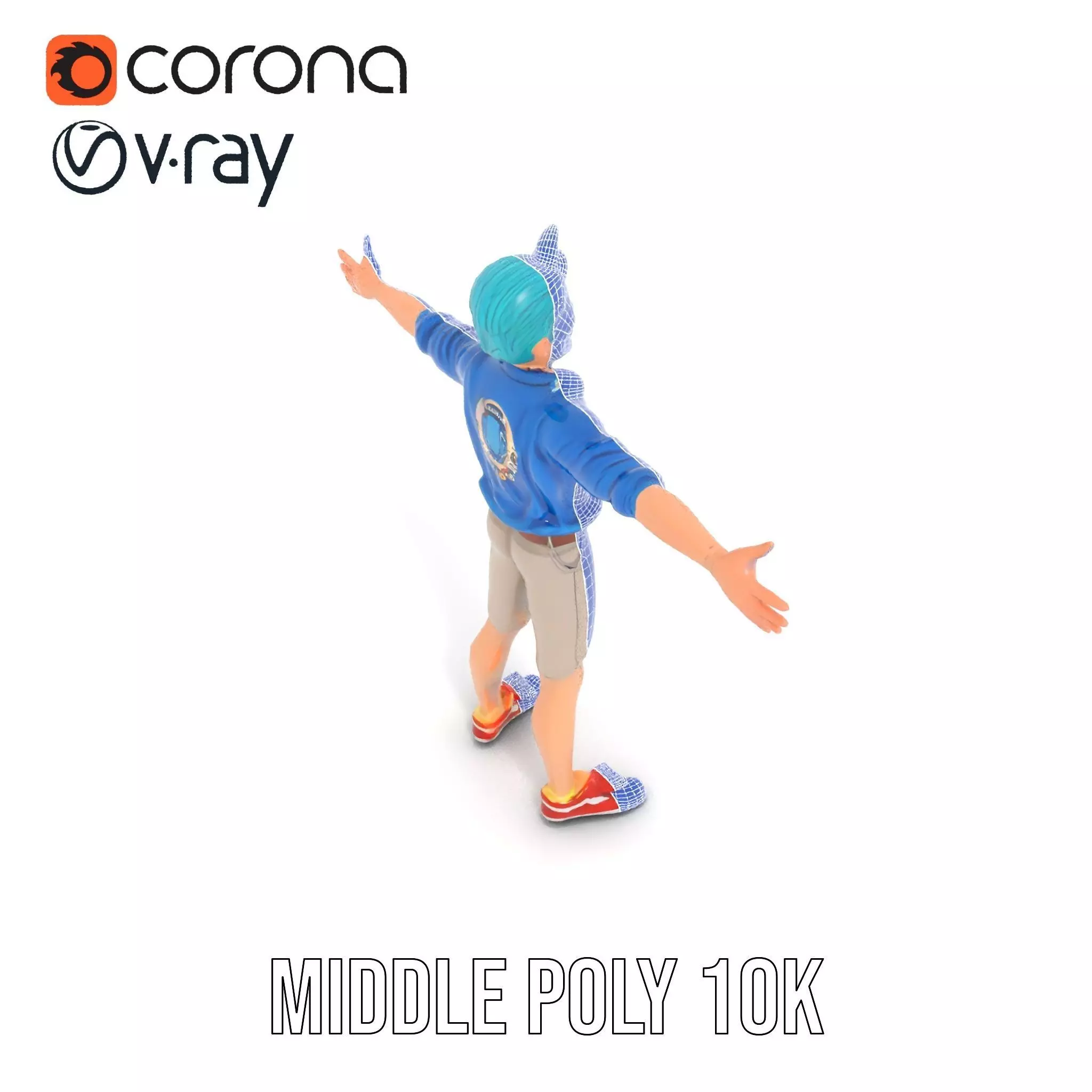 Stylized Character Model Pack with Dynamic Pose Low-poly 3D model_30