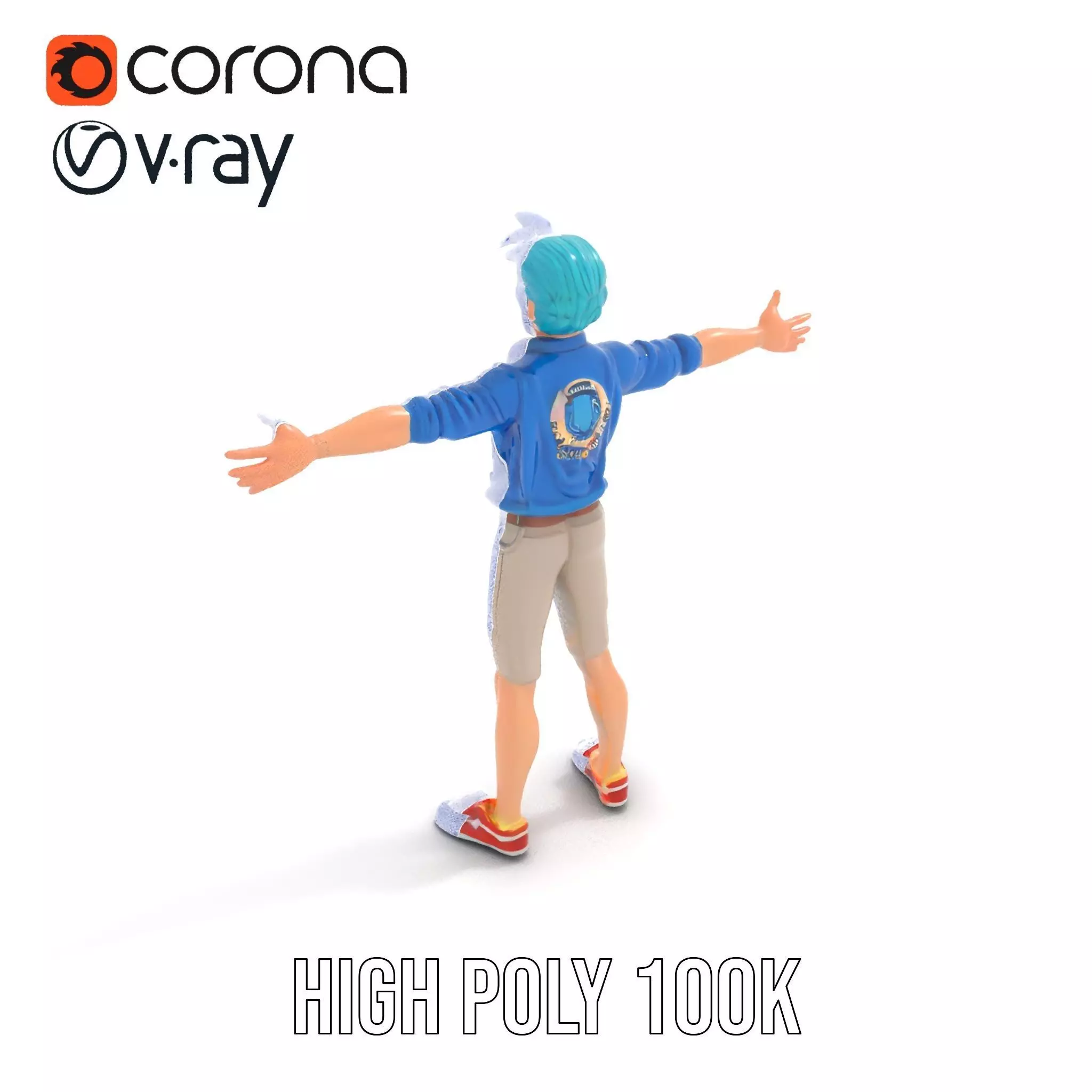 Stylized Character Model Pack with Dynamic Pose Low-poly 3D model_26