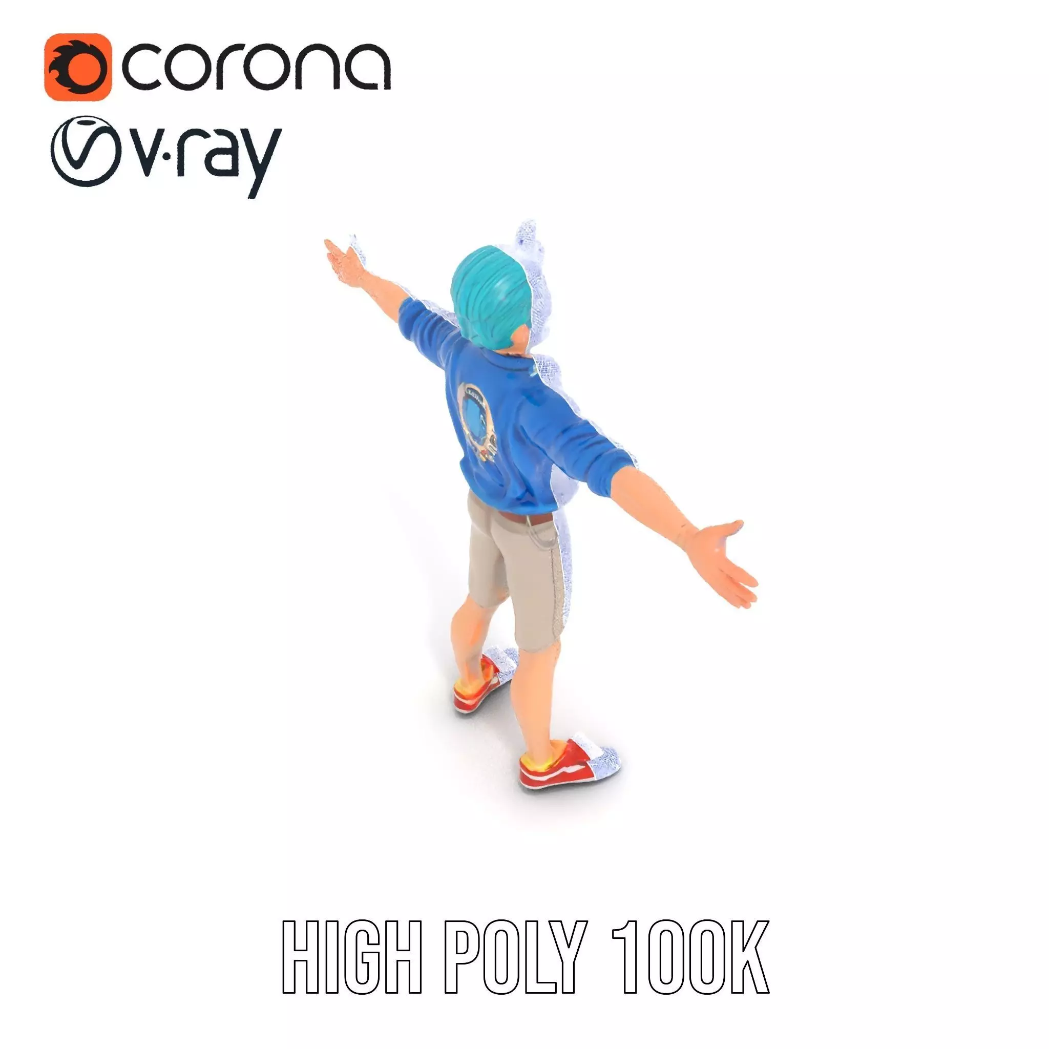 Stylized Character Model Pack with Dynamic Pose Low-poly 3D model_34