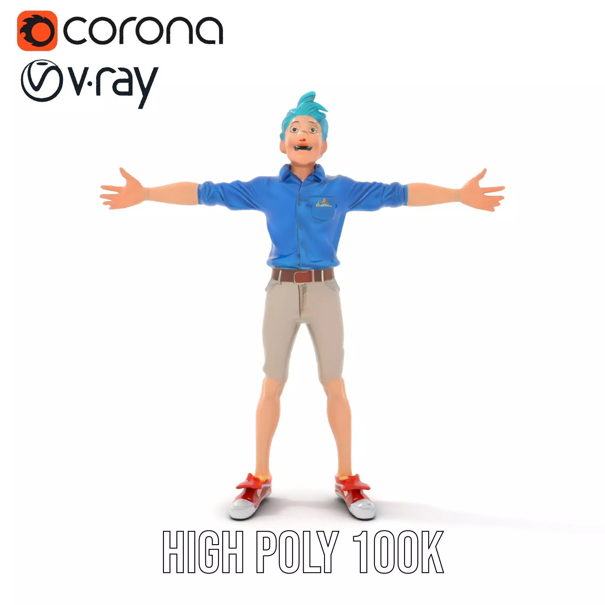 Stylized Character Model Pack with Dynamic Pose Low-poly 3D model_23