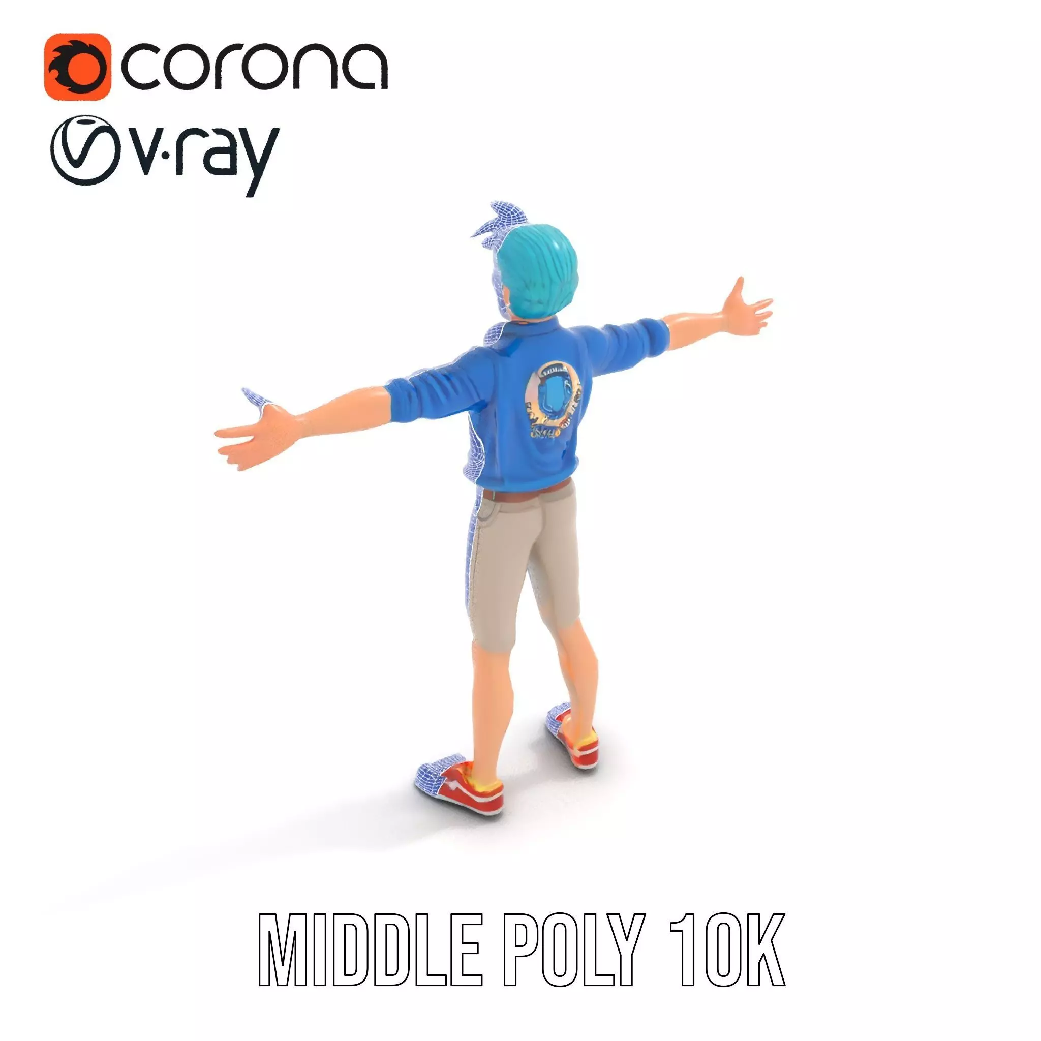 Stylized Character Model Pack with Dynamic Pose Low-poly 3D model_24