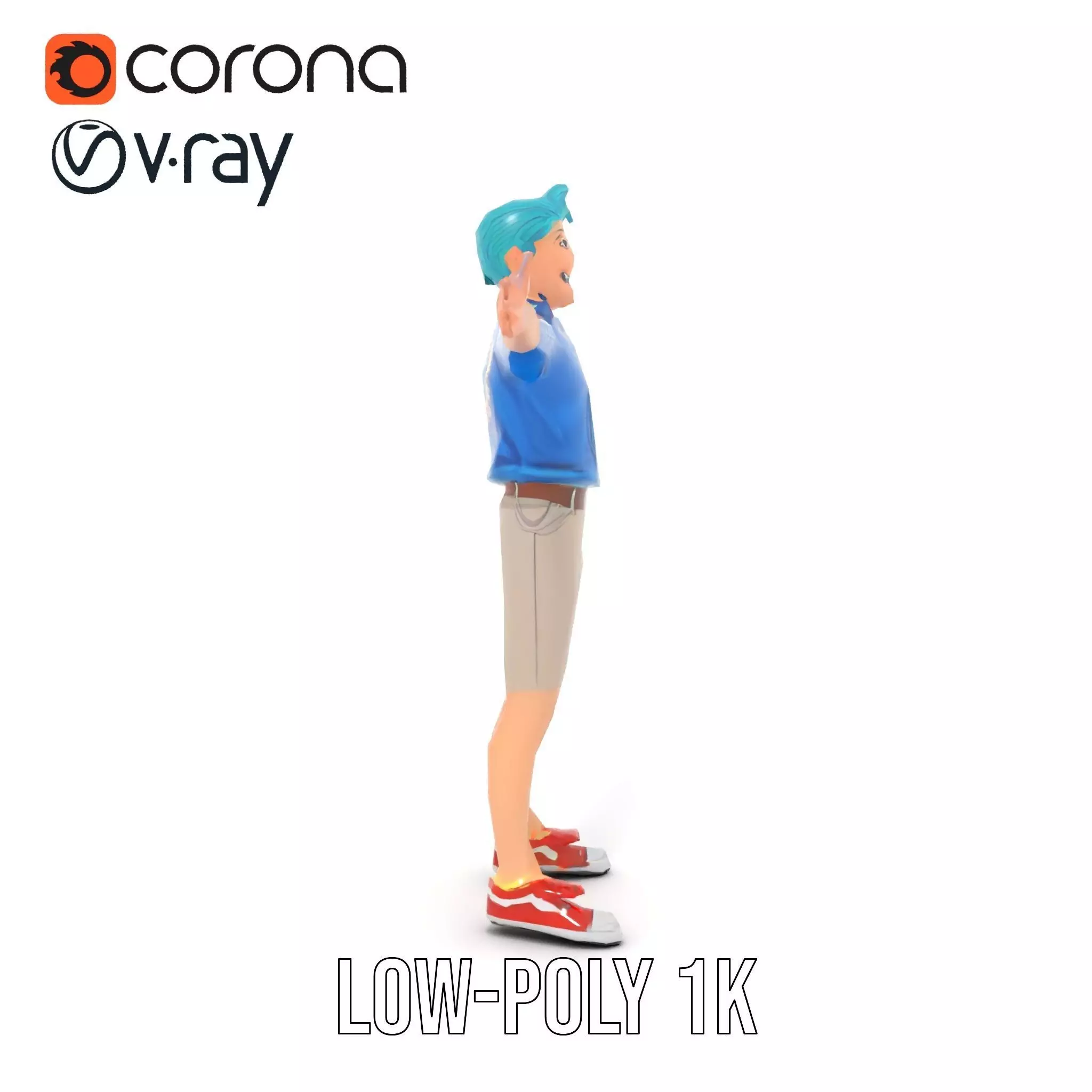 Stylized Character Model Pack with Dynamic Pose Low-poly 3D model_20