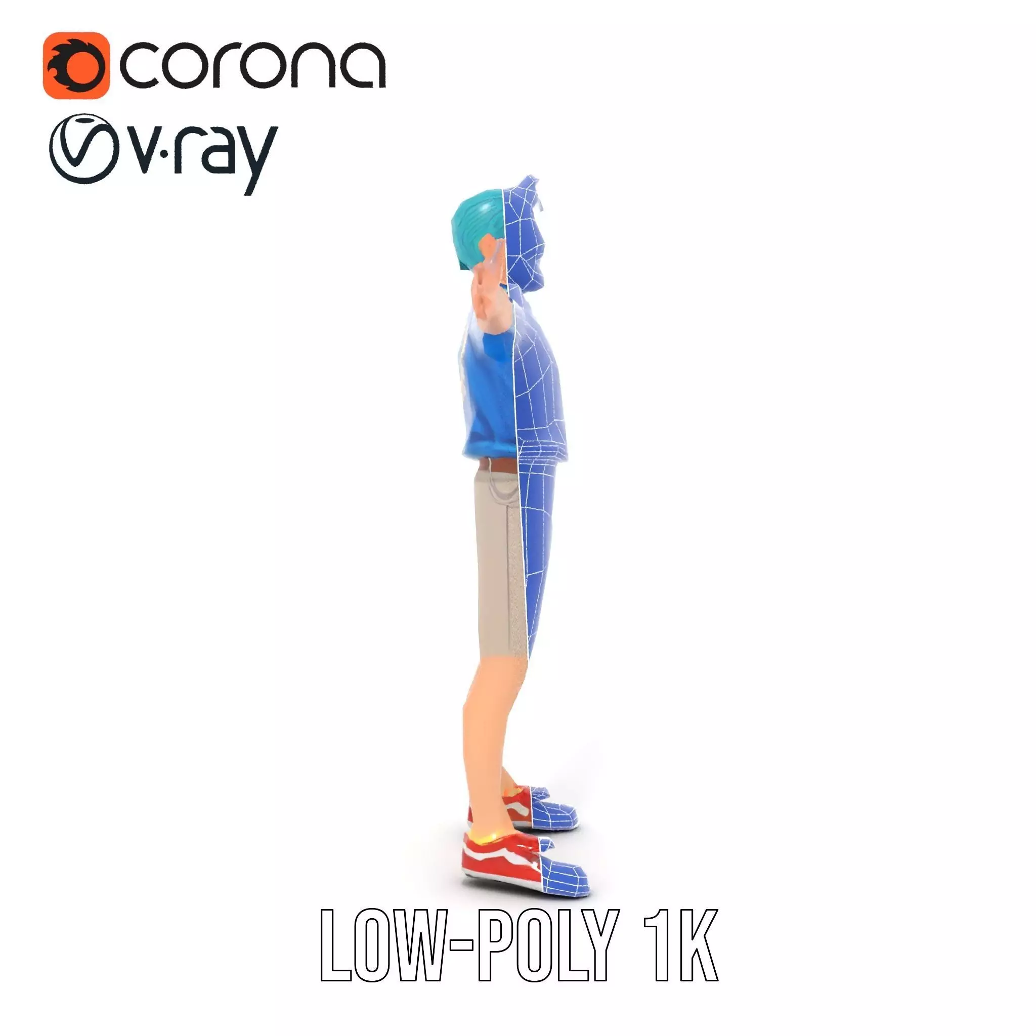 Stylized Character Model Pack with Dynamic Pose Low-poly 3D model_31