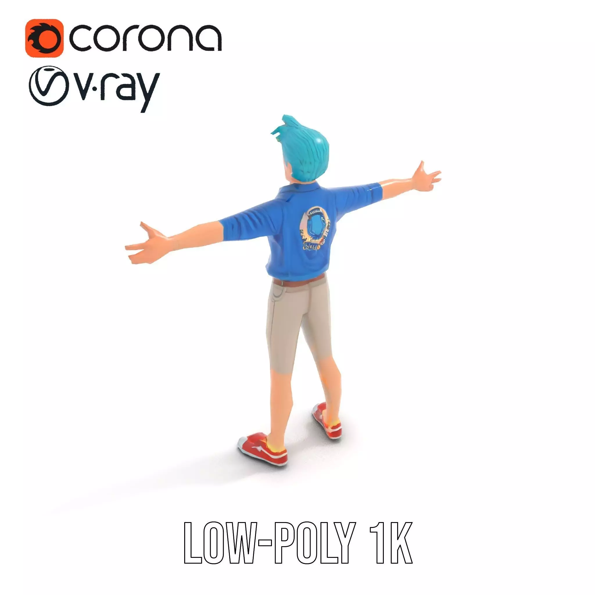 Stylized Character Model Pack with Dynamic Pose Low-poly 3D model_22