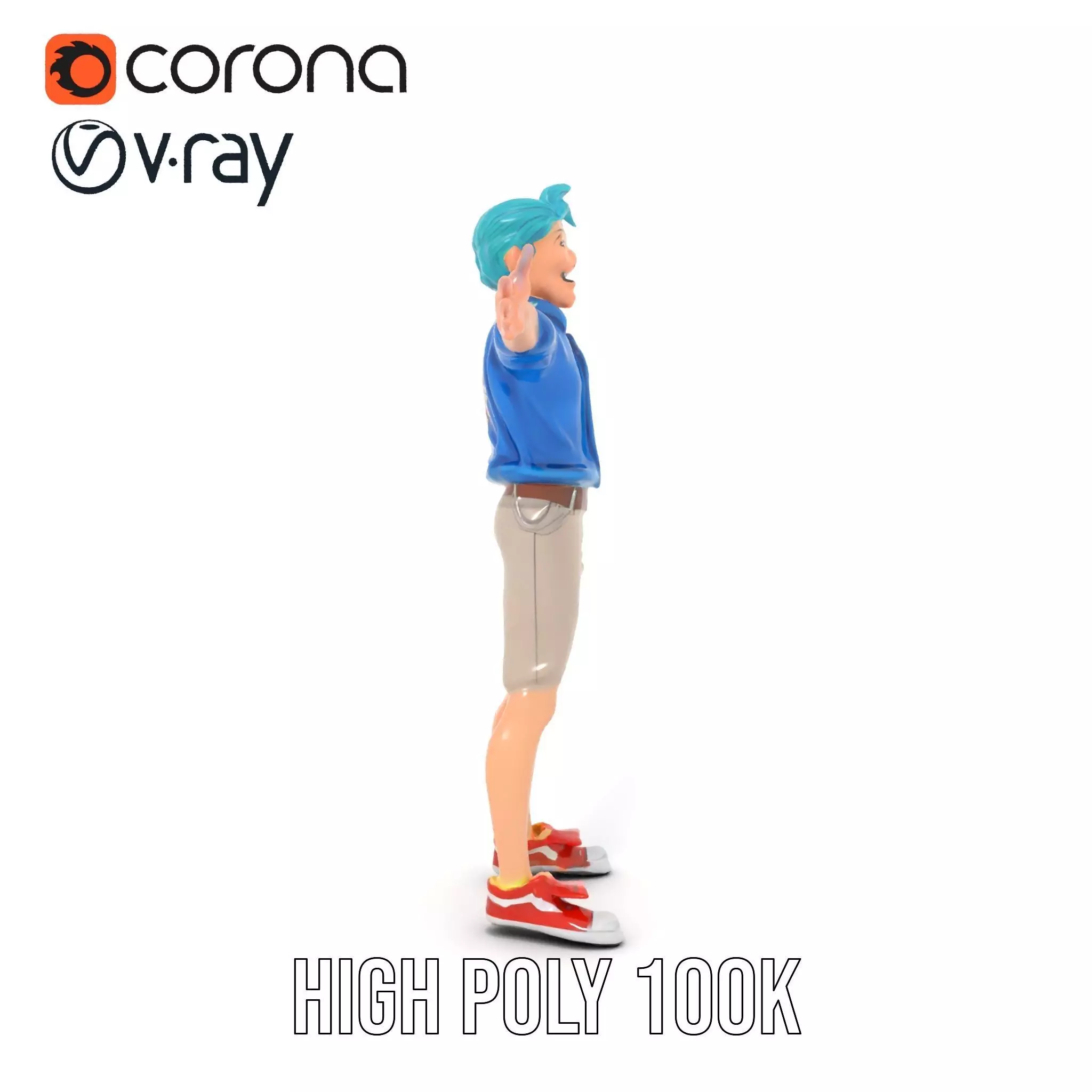 Stylized Character Model Pack with Dynamic Pose Low-poly 3D model_18