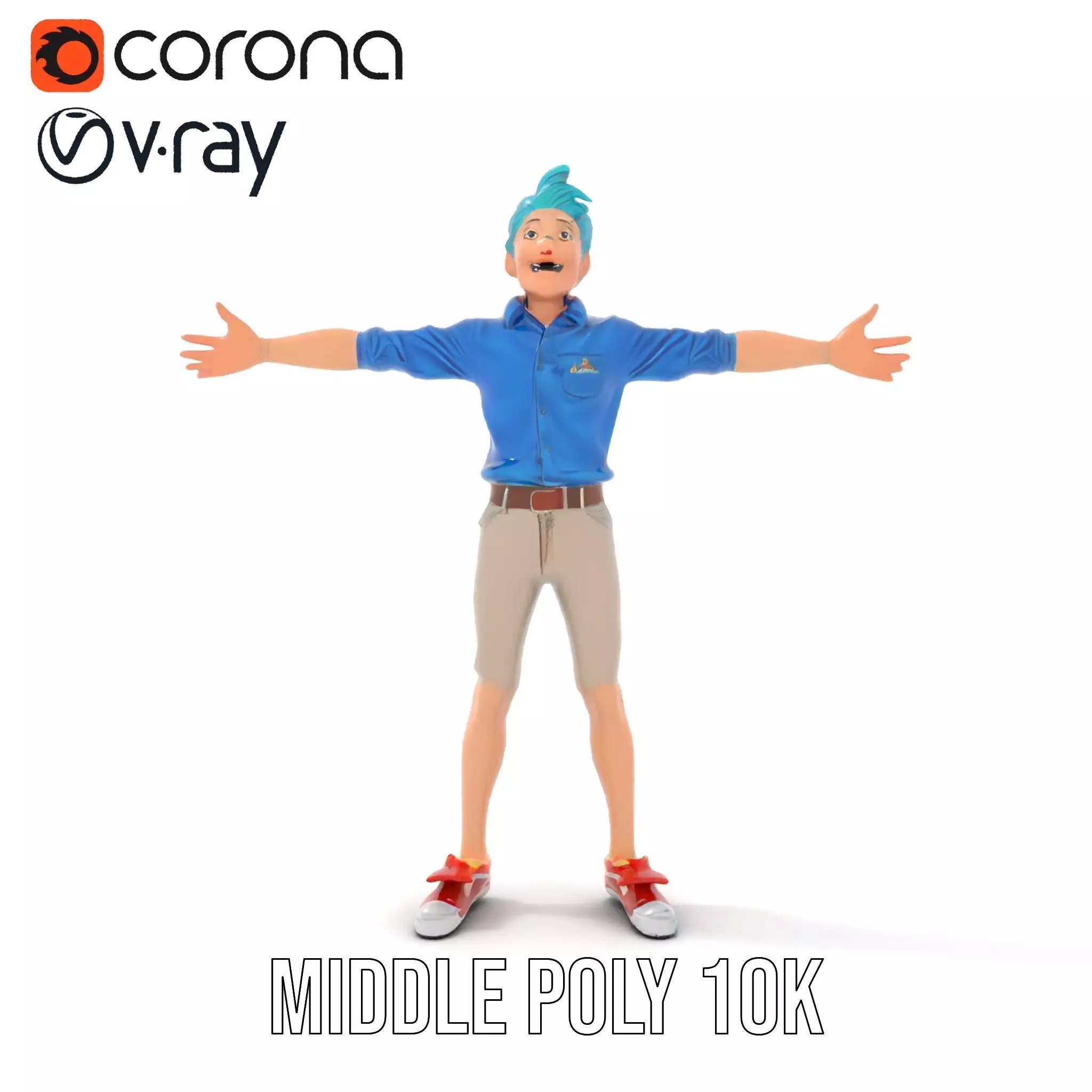 Stylized Character Model Pack with Dynamic Pose Low-poly 3D model_14