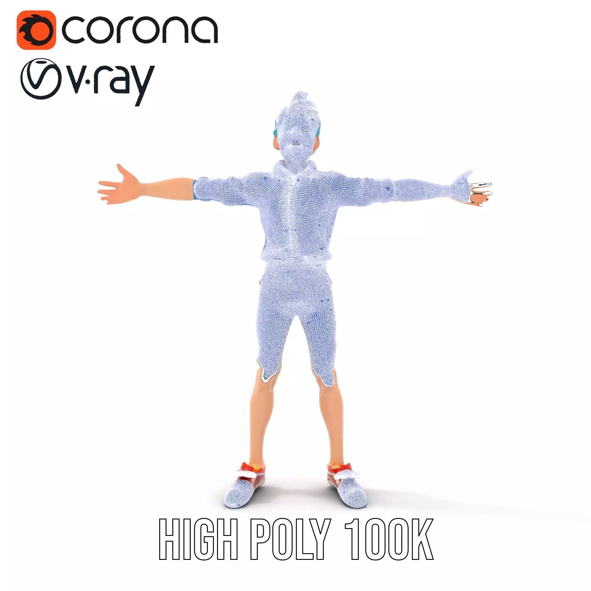 Stylized Character Model Pack with Dynamic Pose Low-poly 3D model_33