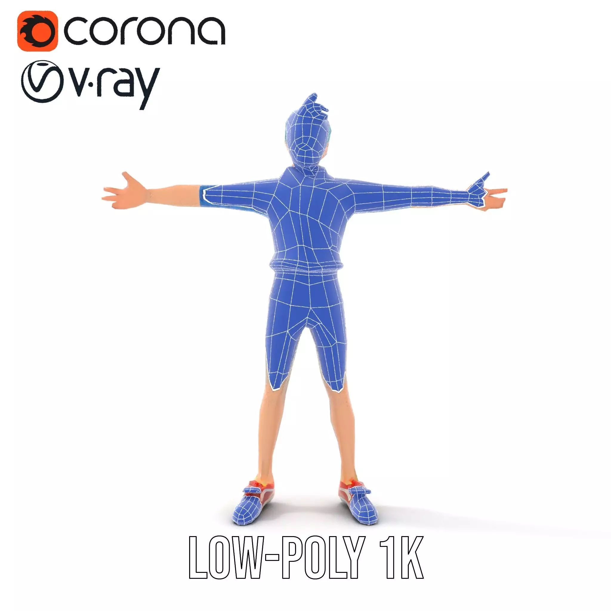 Stylized Character Model Pack with Dynamic Pose Low-poly 3D model_25