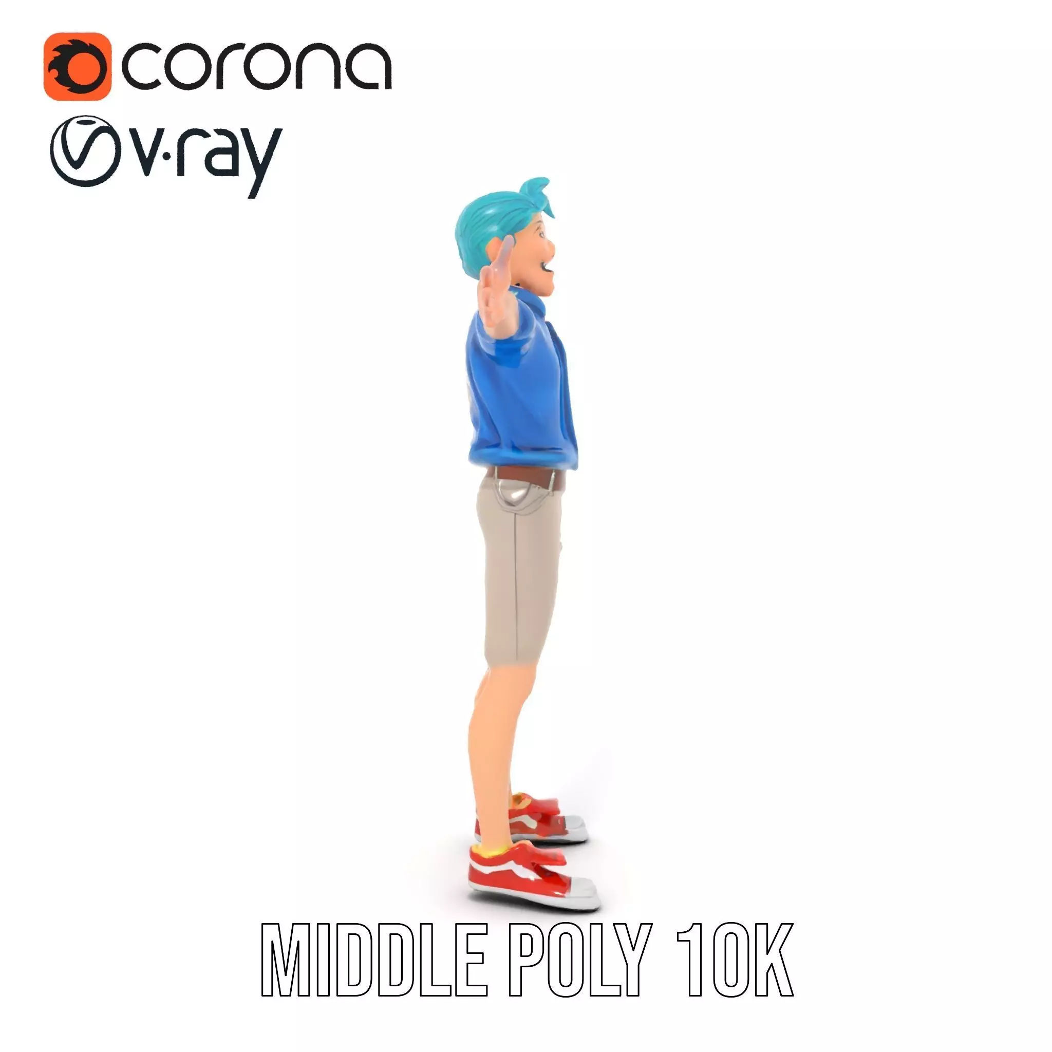 Stylized Character Model Pack with Dynamic Pose Low-poly 3D model_27