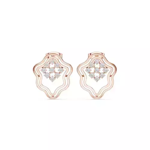 Round Cut Diamond Cluster Earring 3DM STL Video 3D print model