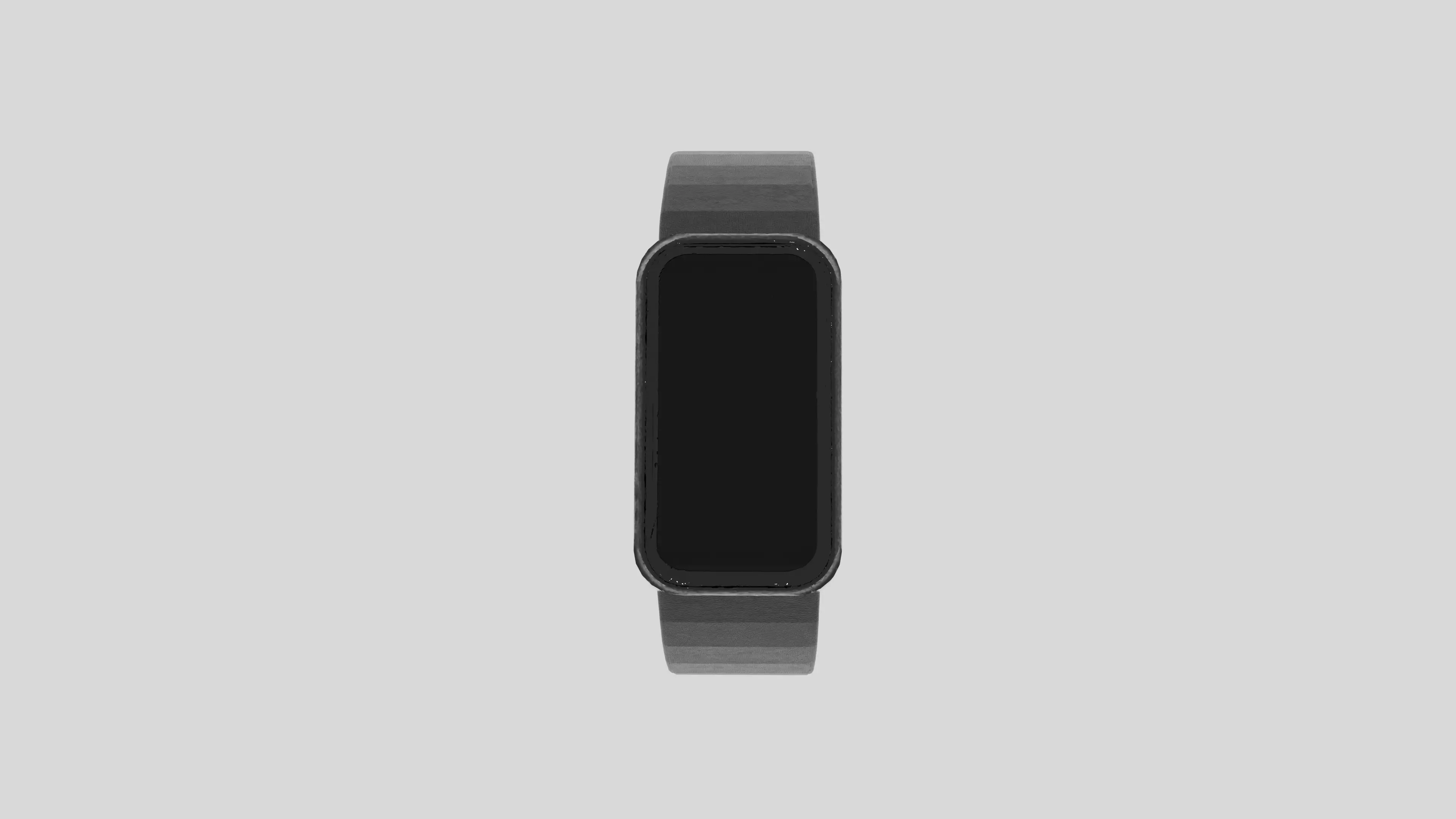 3D Realistic Smartwatch Model with Black Strap Low-poly 3D model_1
