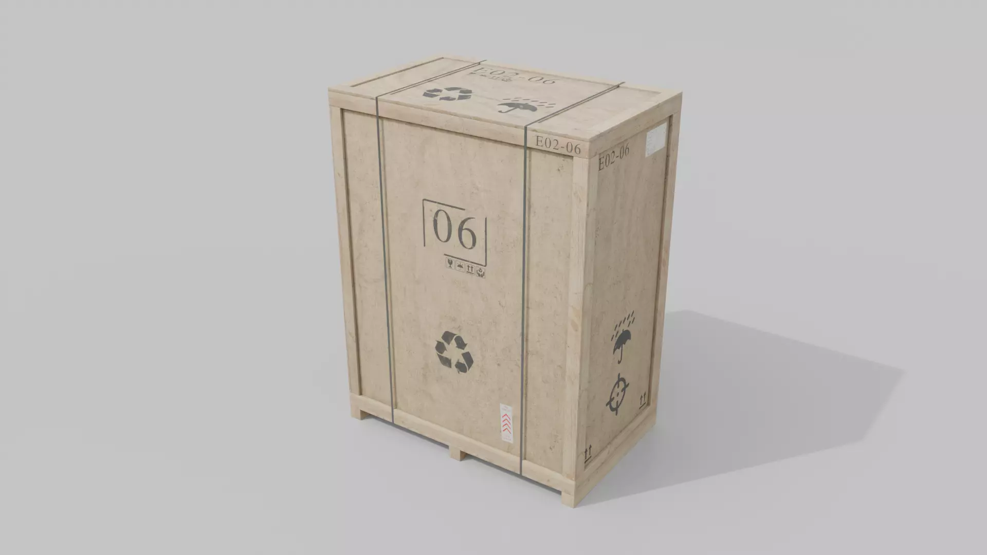 Customizable Wooden Crate Trio - Vertical Mix 3D Model Collection_8