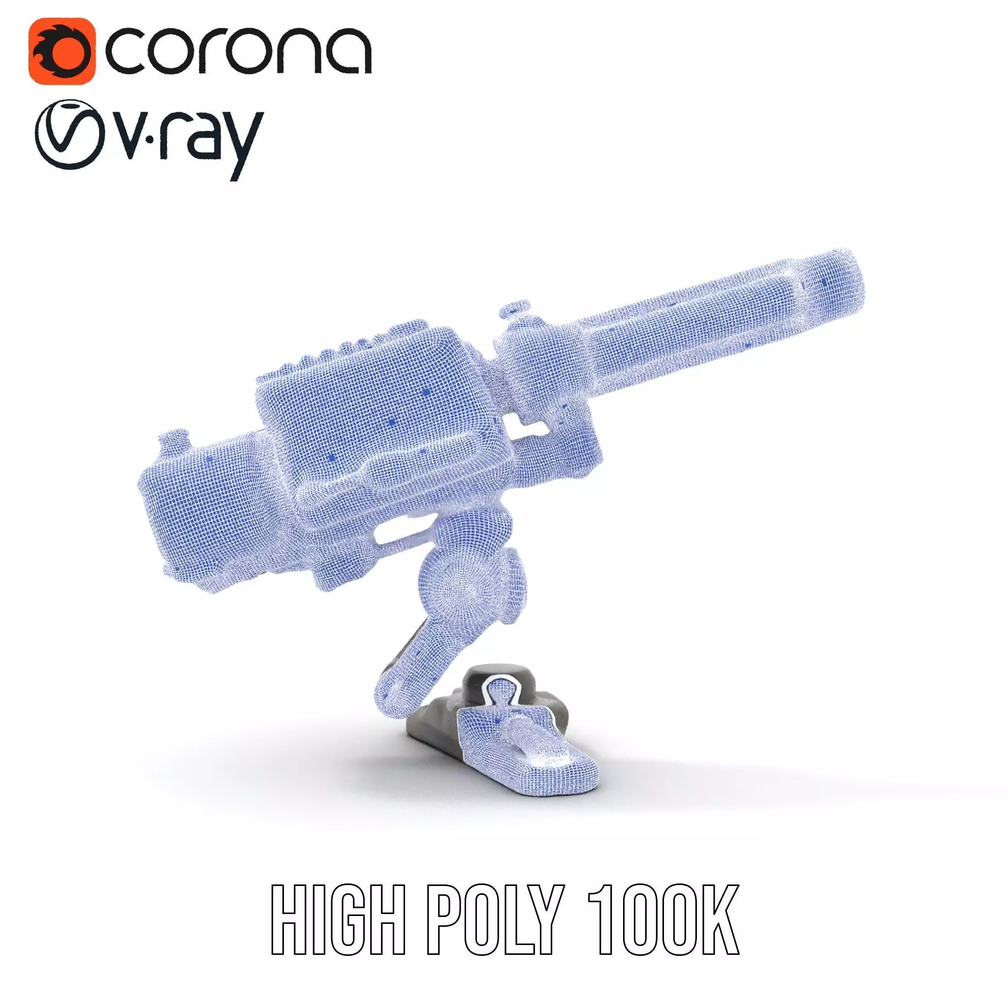 Tactical Turret Model Pack with Camo Texture Low-poly 3D model_34