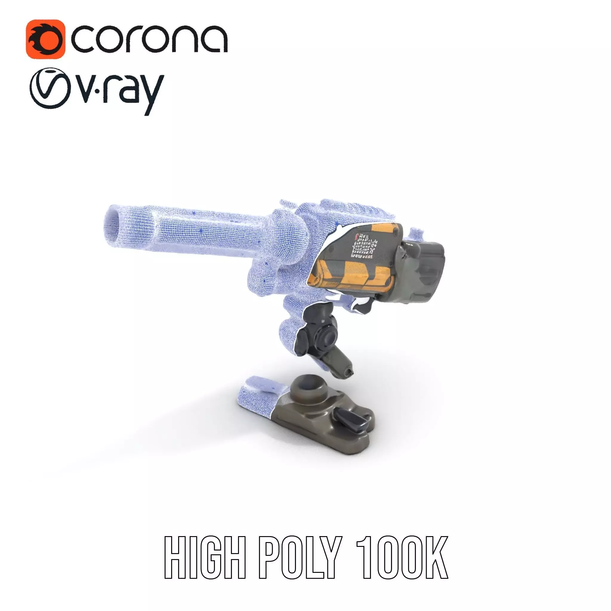 Tactical Turret Model Pack with Camo Texture Low-poly 3D model_35