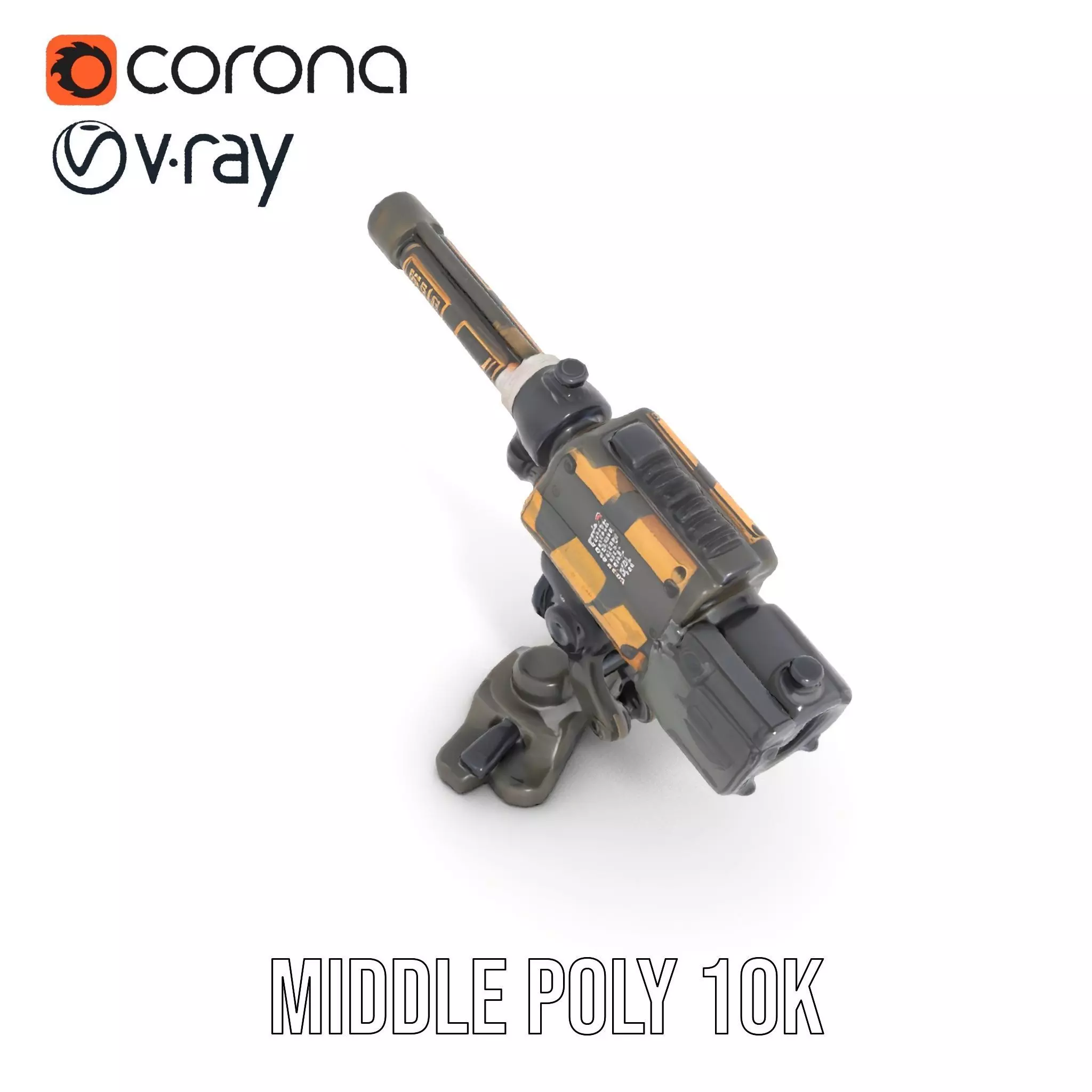 Tactical Turret Model Pack with Camo Texture Low-poly 3D model_7