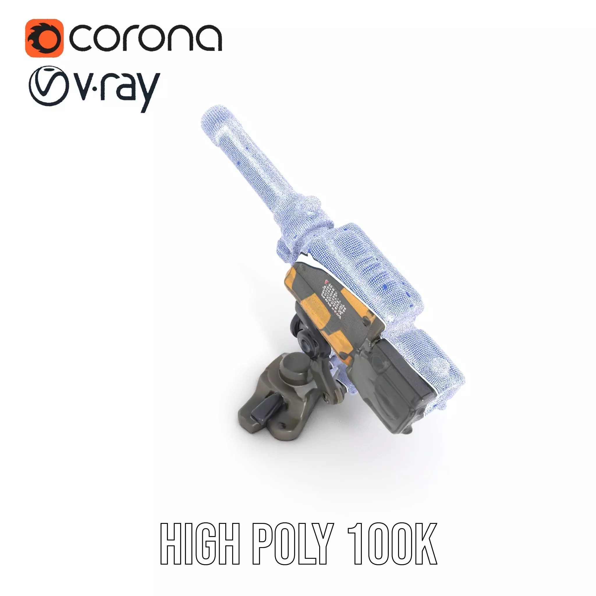 Tactical Turret Model Pack with Camo Texture Low-poly 3D model_33