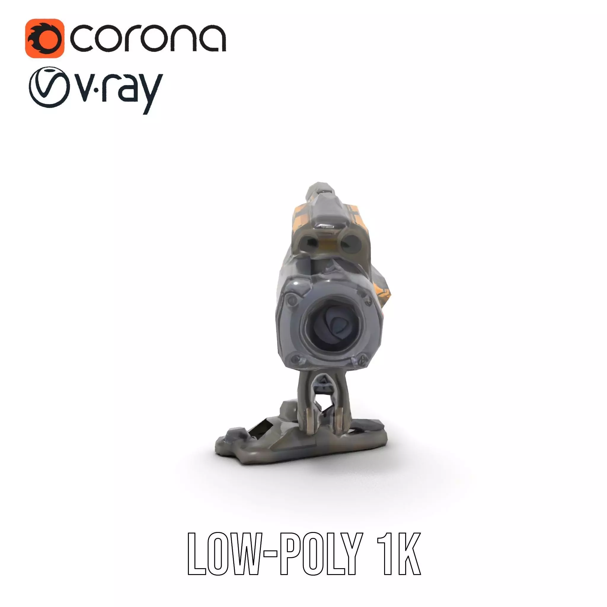 Tactical Turret Model Pack with Camo Texture Low-poly 3D model_10