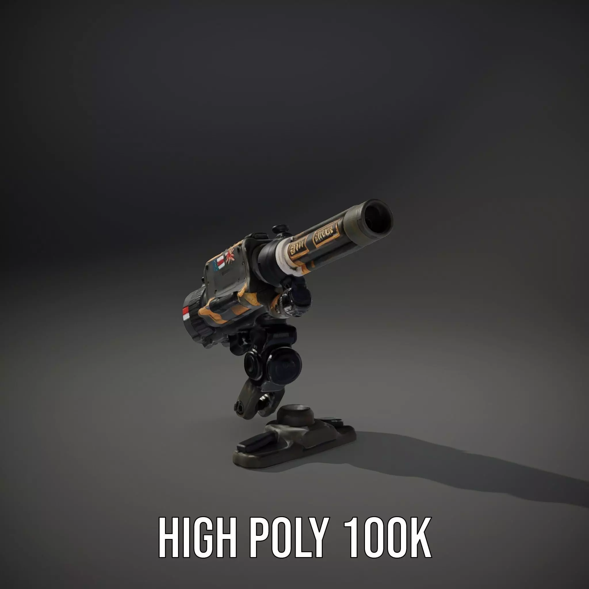 Tactical Turret Model Pack with Camo Texture Low-poly 3D model_11