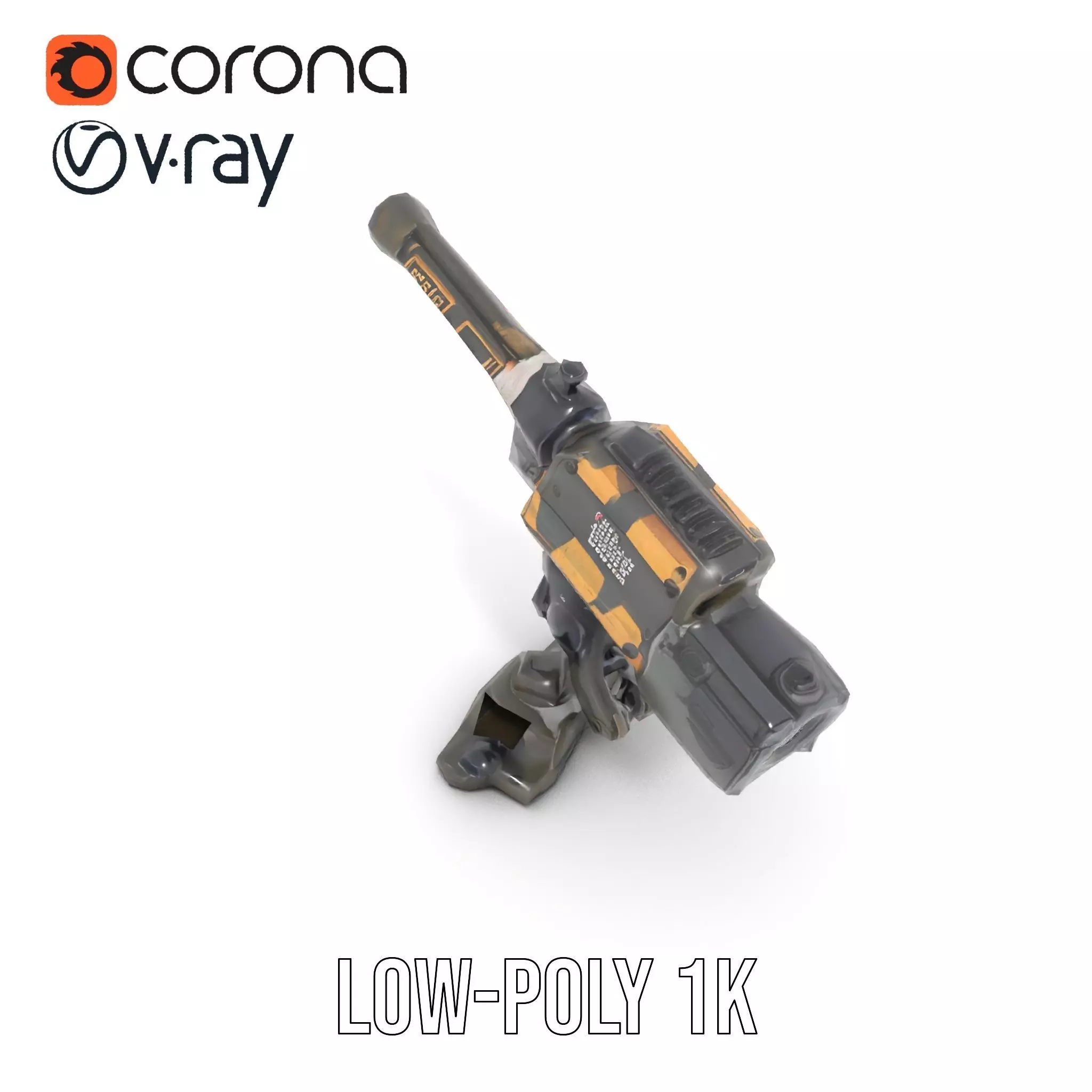 Tactical Turret Model Pack with Camo Texture Low-poly 3D model_29