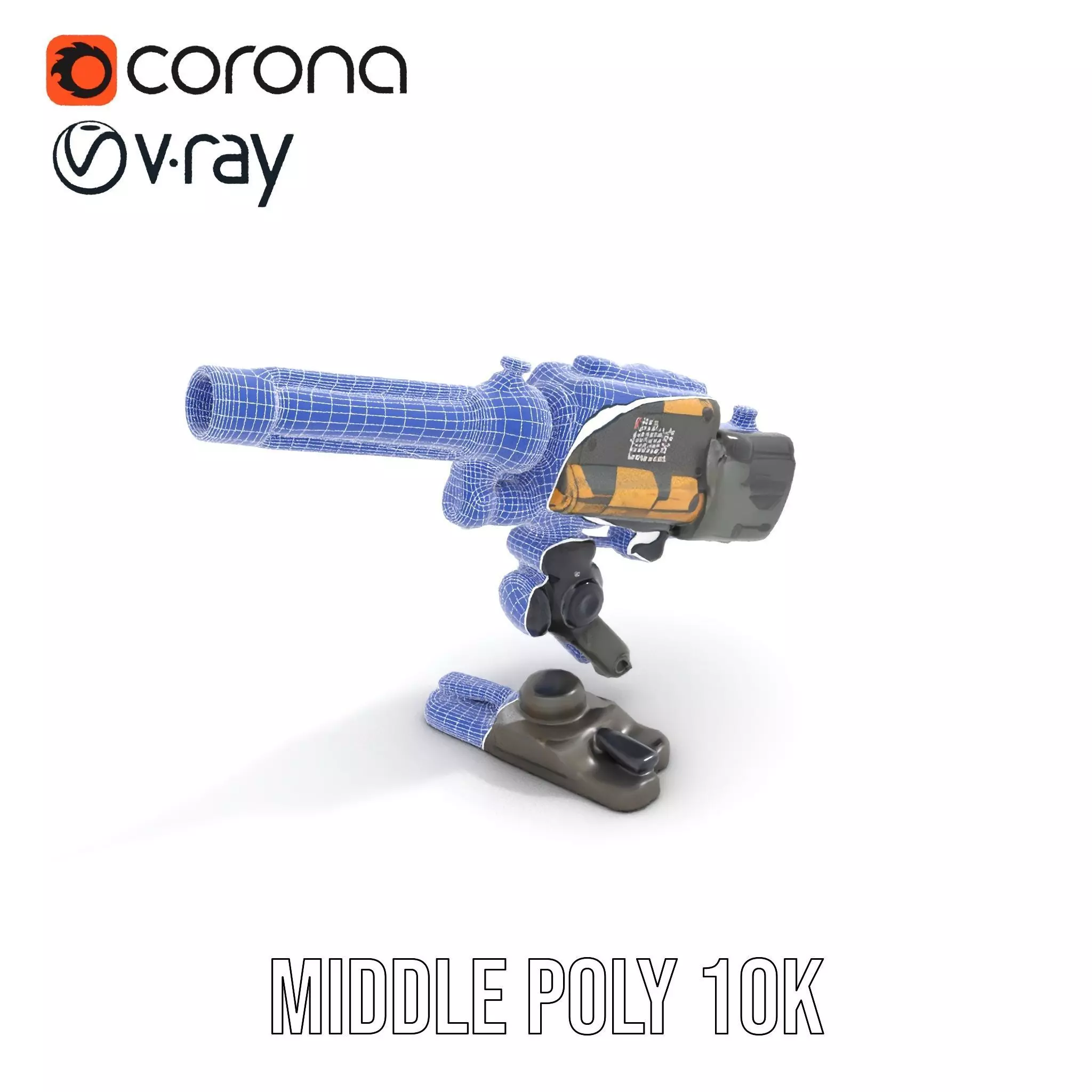 Tactical Turret Model Pack with Camo Texture Low-poly 3D model_28