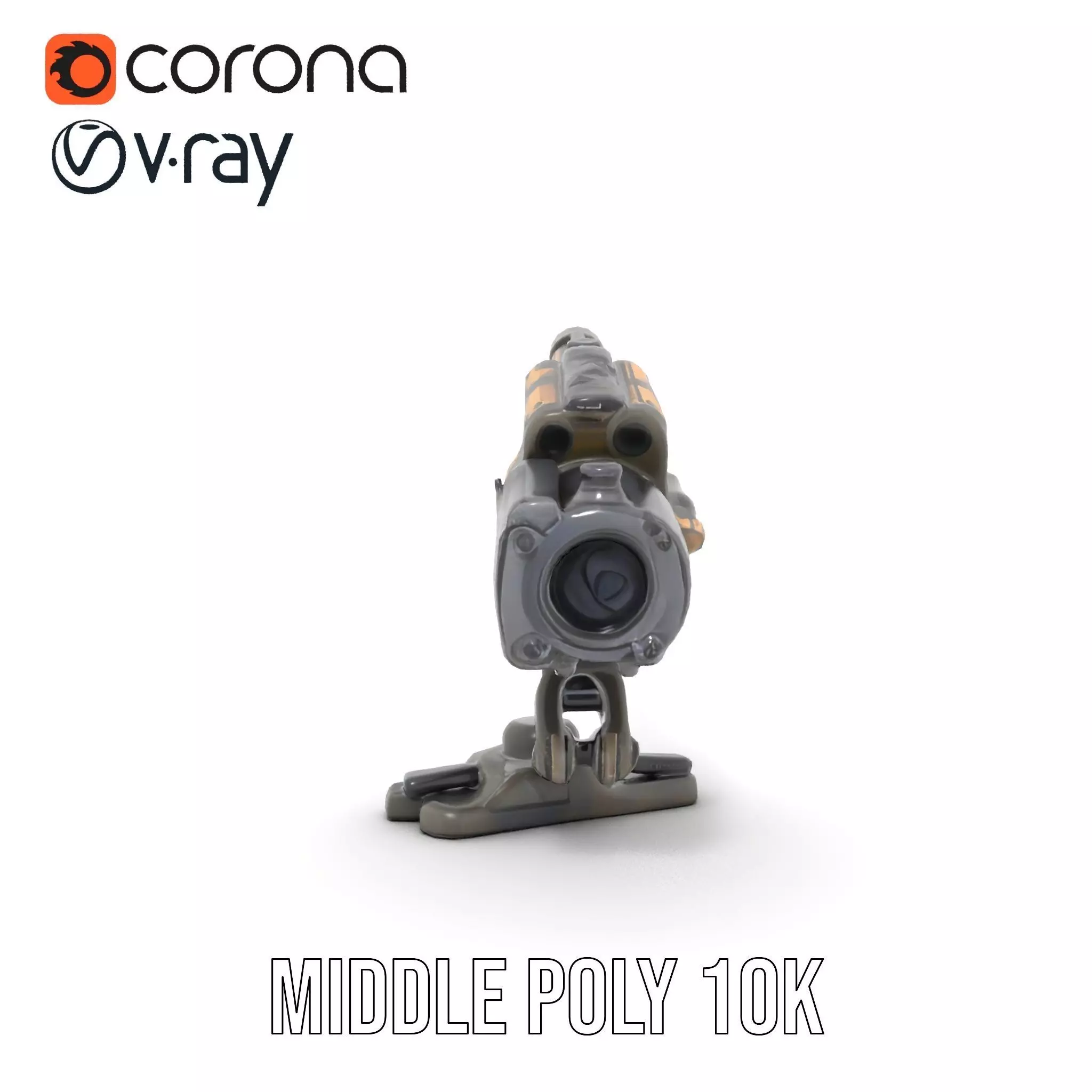 Tactical Turret Model Pack with Camo Texture Low-poly 3D model_16