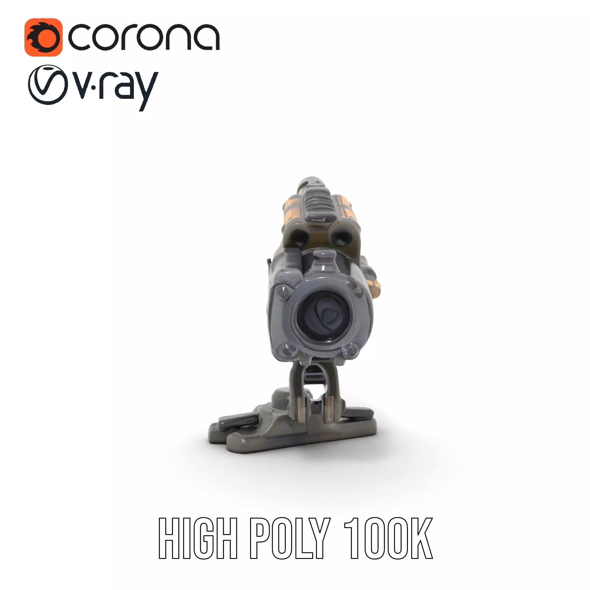 Tactical Turret Model Pack with Camo Texture Low-poly 3D model_18