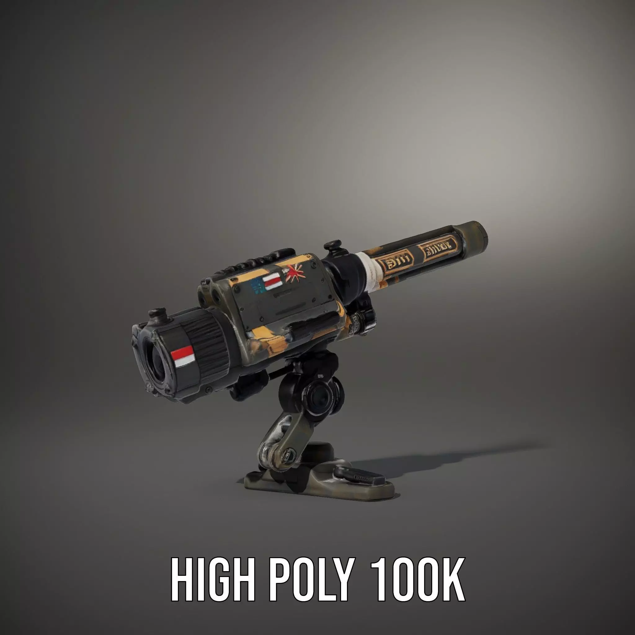 Tactical Turret Model Pack with Camo Texture Low-poly 3D model_9