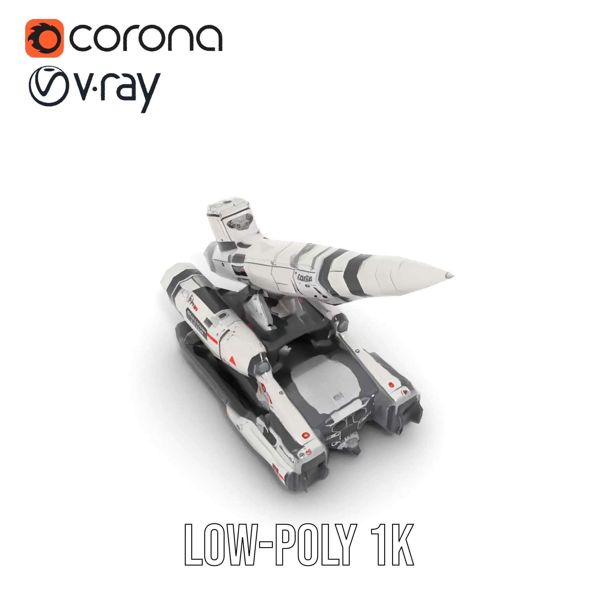 Futuristic Missile Launcher Model Pack Low-poly 3D model_13