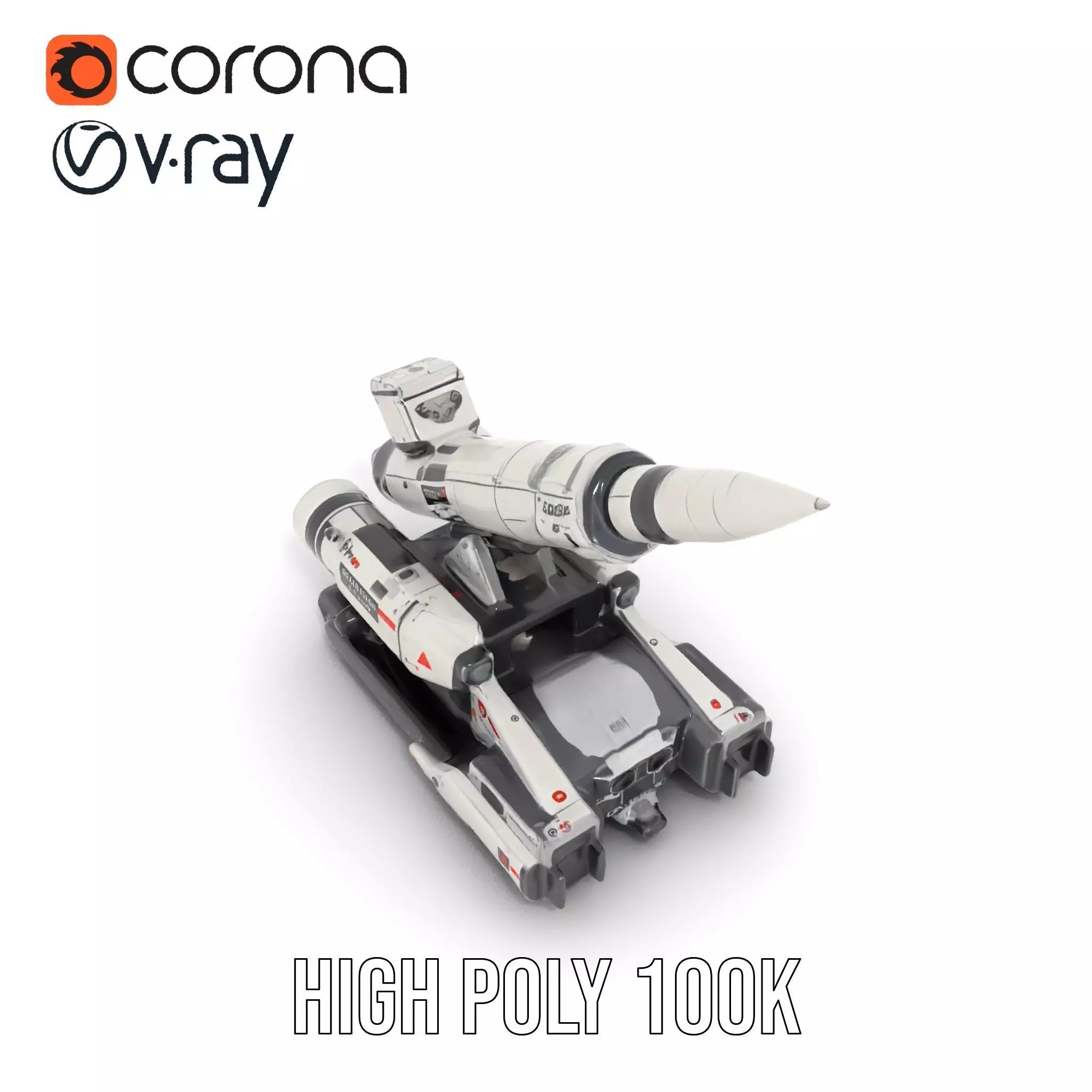 Futuristic Missile Launcher Model Pack Low-poly 3D model_29