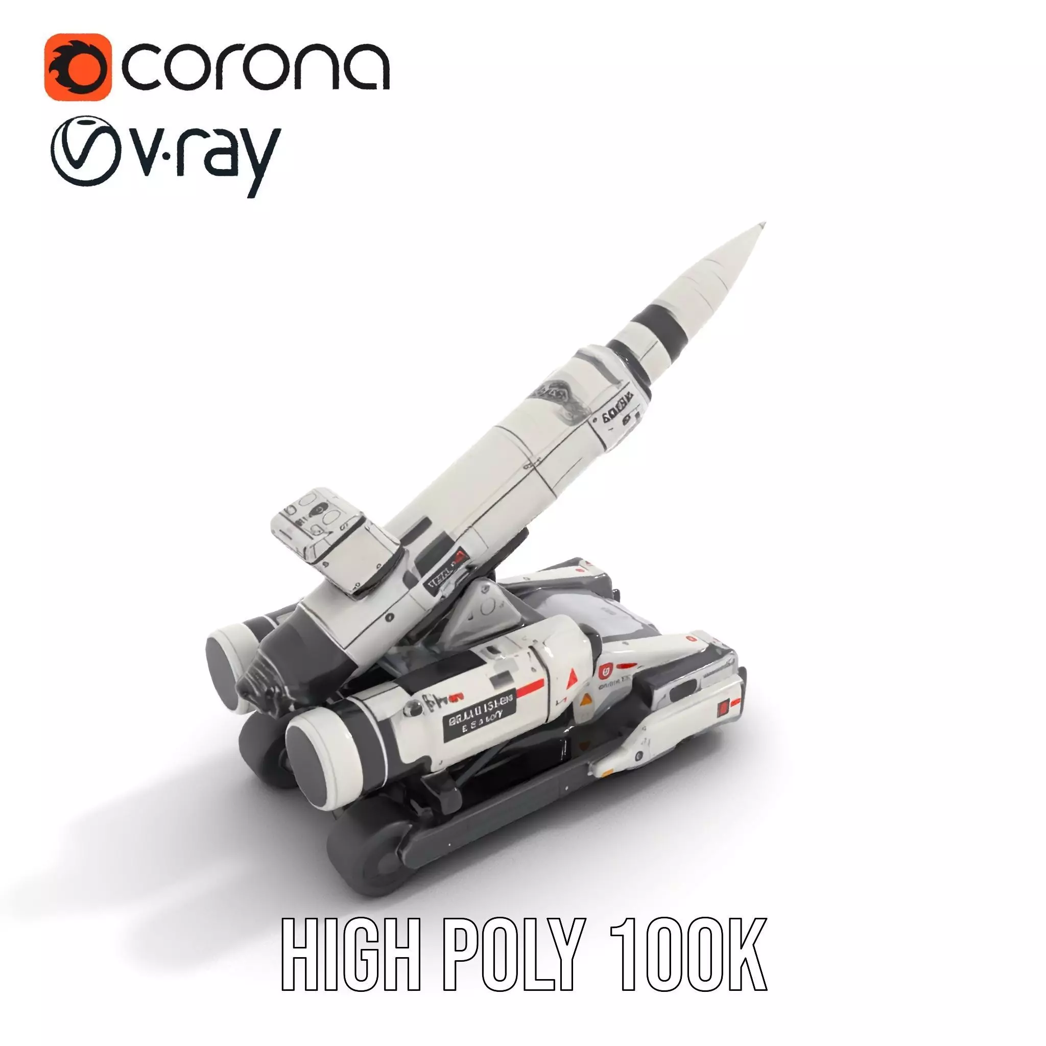Futuristic Missile Launcher Model Pack Low-poly 3D model_21