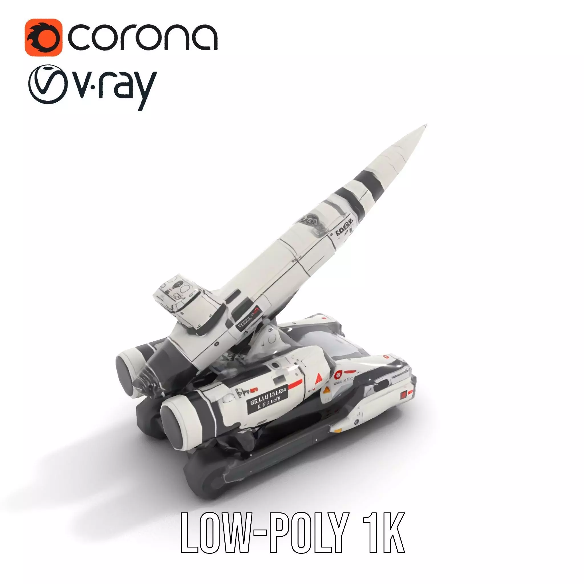 Futuristic Missile Launcher Model Pack Low-poly 3D model_18