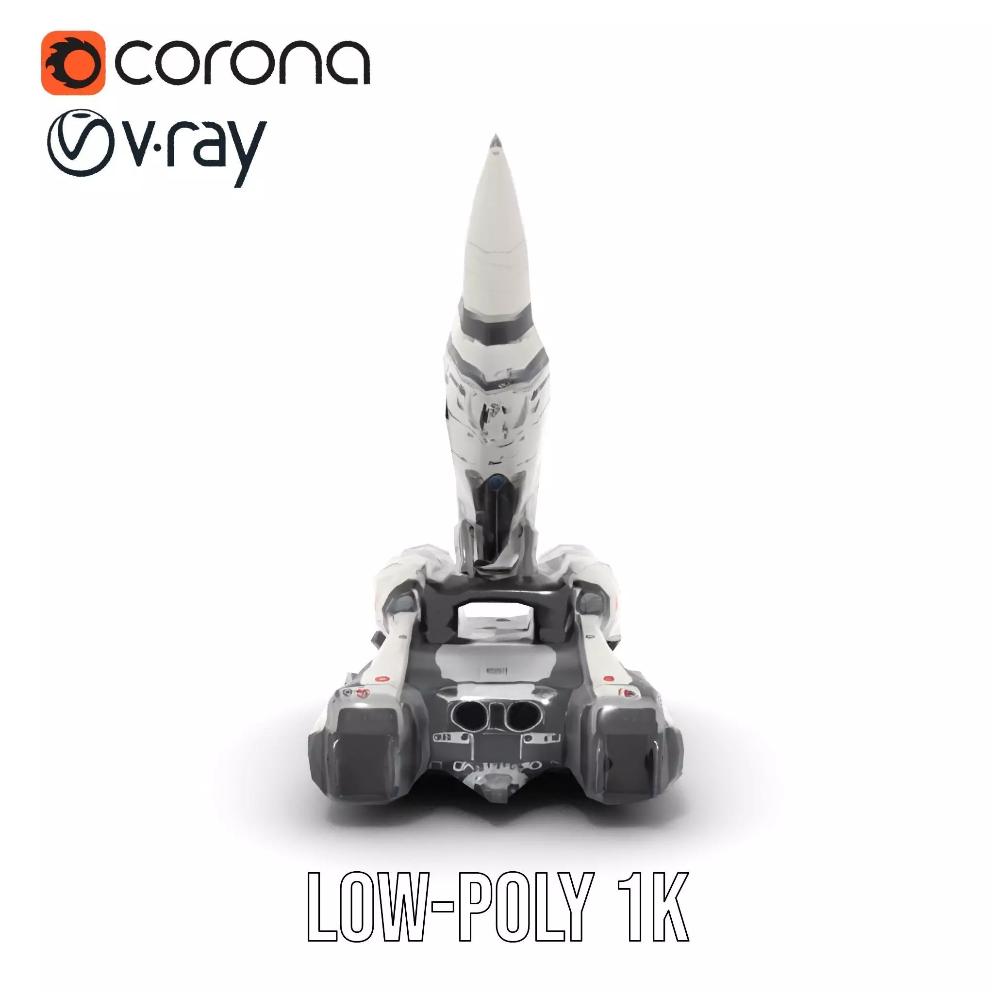 Futuristic Missile Launcher Model Pack Low-poly 3D model_10