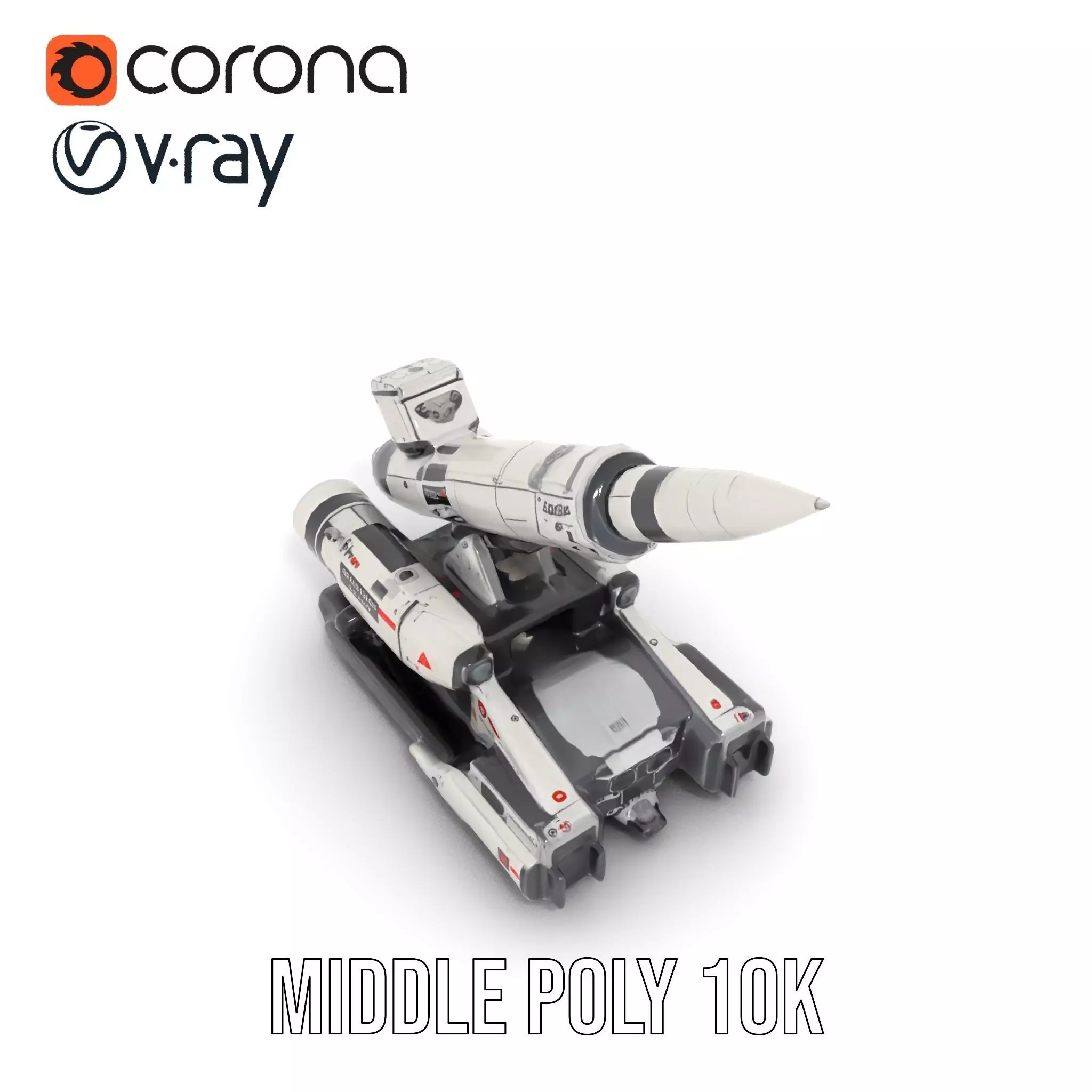 Futuristic Missile Launcher Model Pack Low-poly 3D model_6