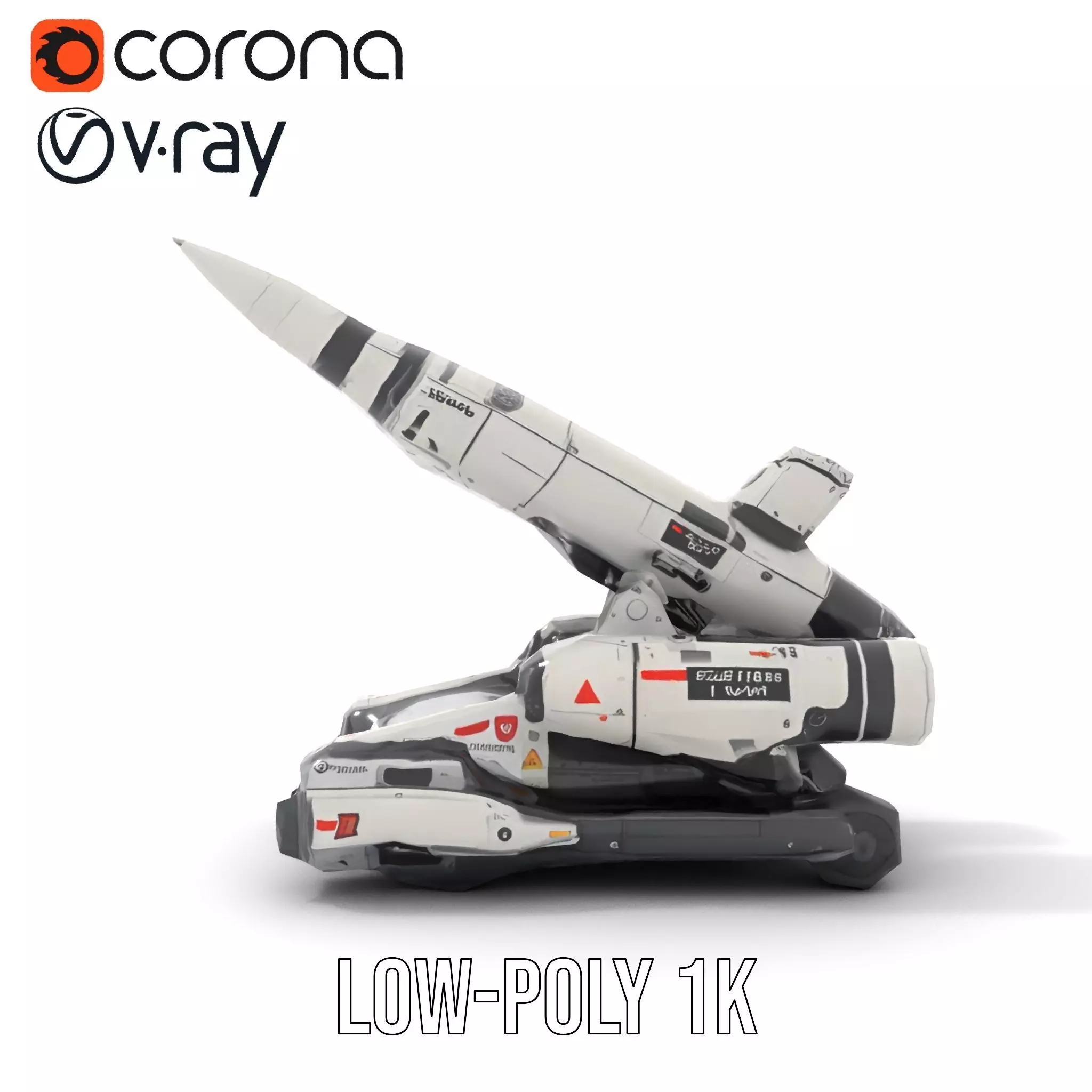 Futuristic Missile Launcher Model Pack Low-poly 3D model_8