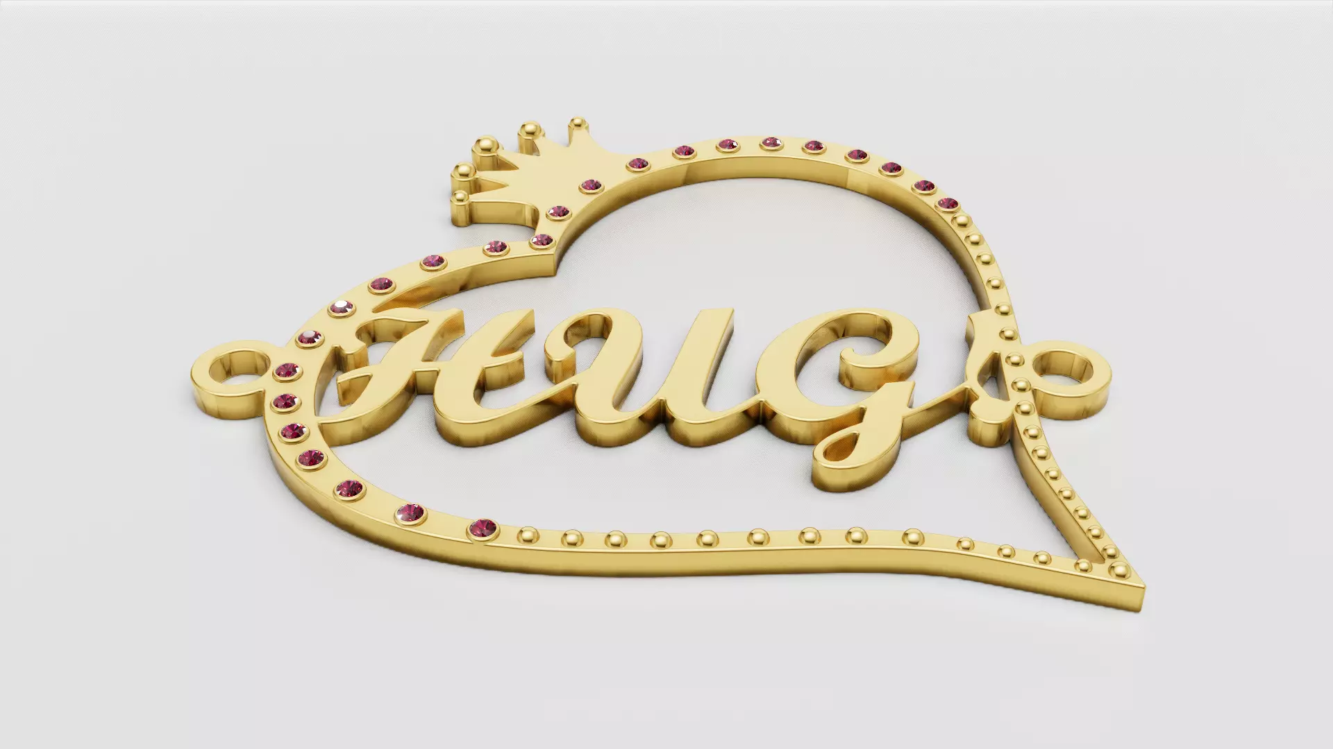 Women Brooch Letter Shape Rhinestone Luxury Stainless 3D print model