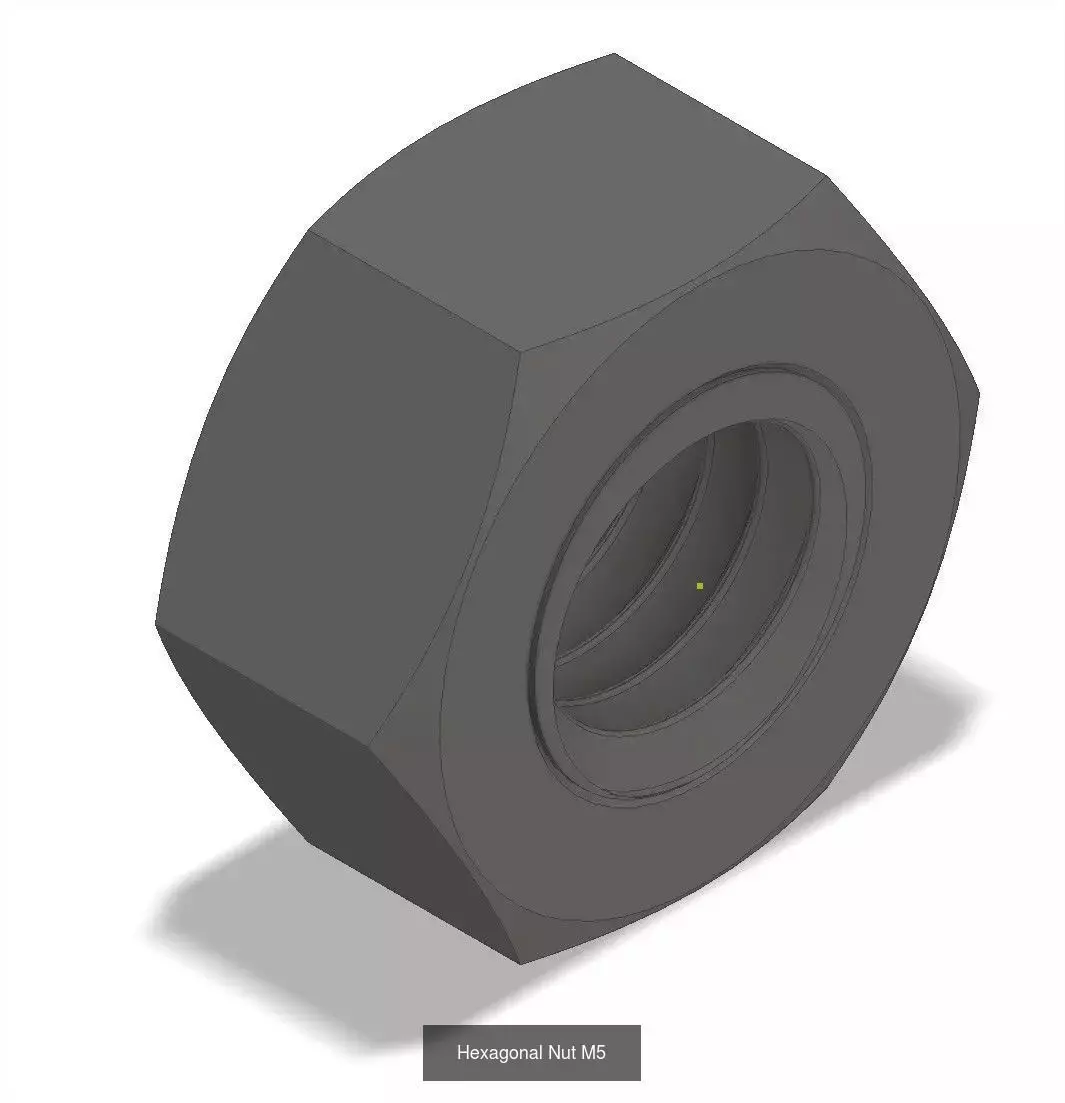 Hexagonal Nut 3D Model Collection_1