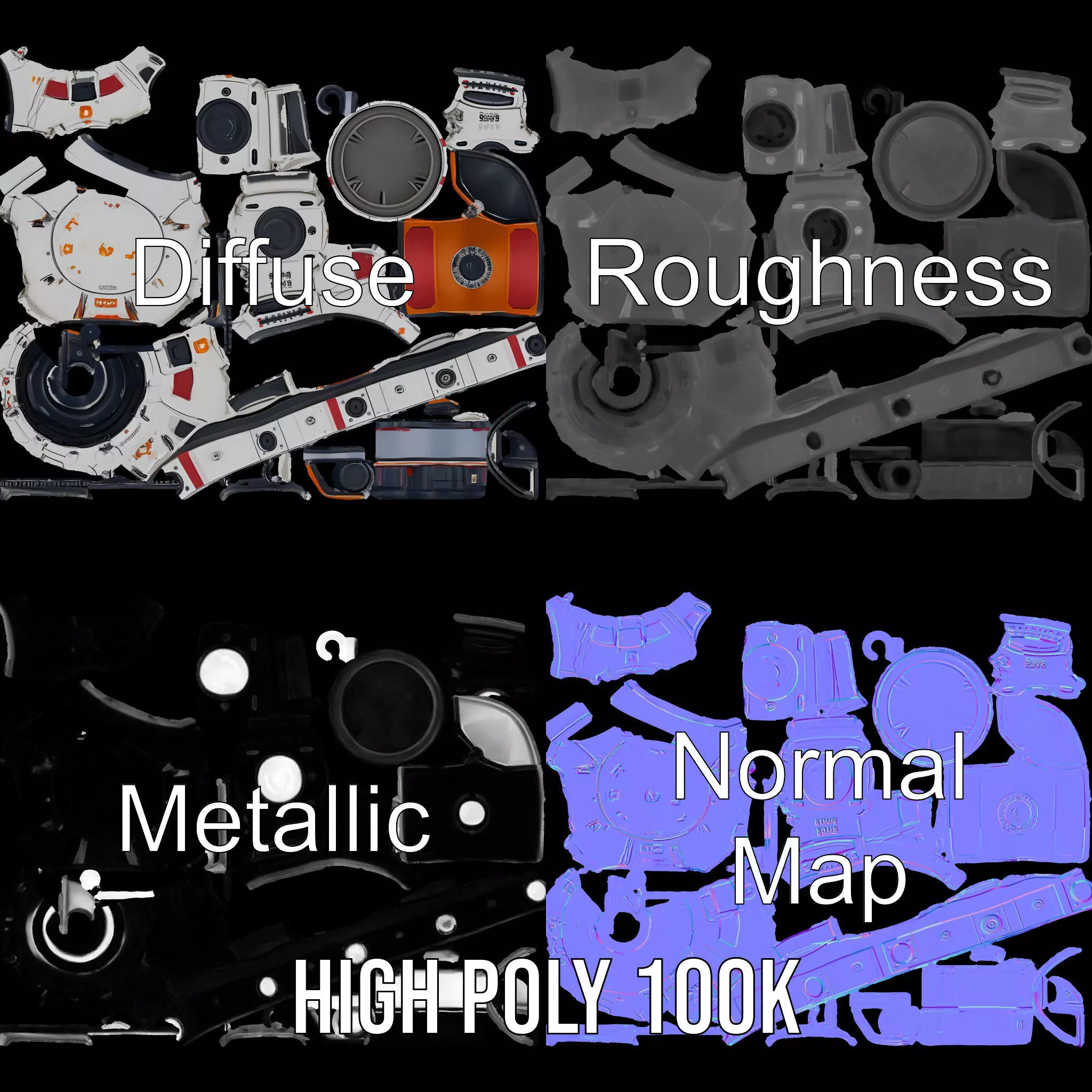 Futuristic SciFi Camera Model Pack with HighDetail Features Low-poly 3D model_4