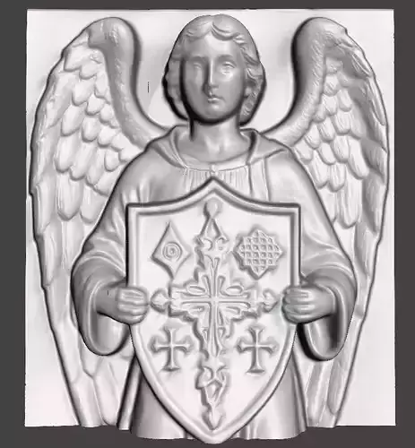 3D Relief Icon of Angel for CNC or 3D print model