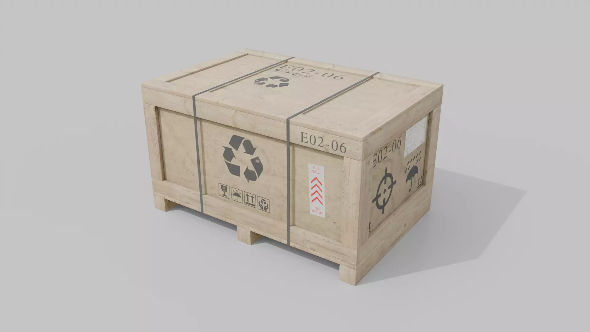 Customizable Wooden Crate Trio - Compact Set 3D Model Collection_18