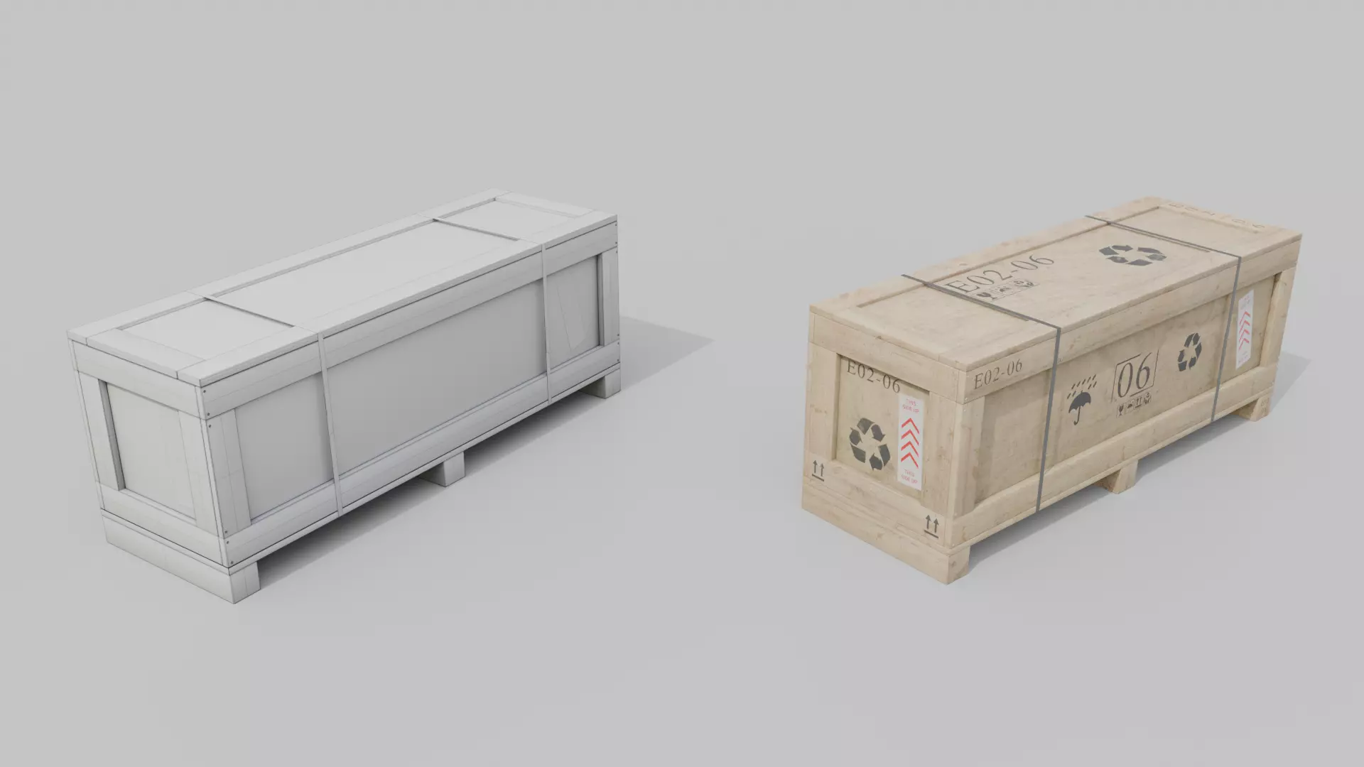 Customizable Wooden Crate Trio - Compact Set 3D Model Collection_38