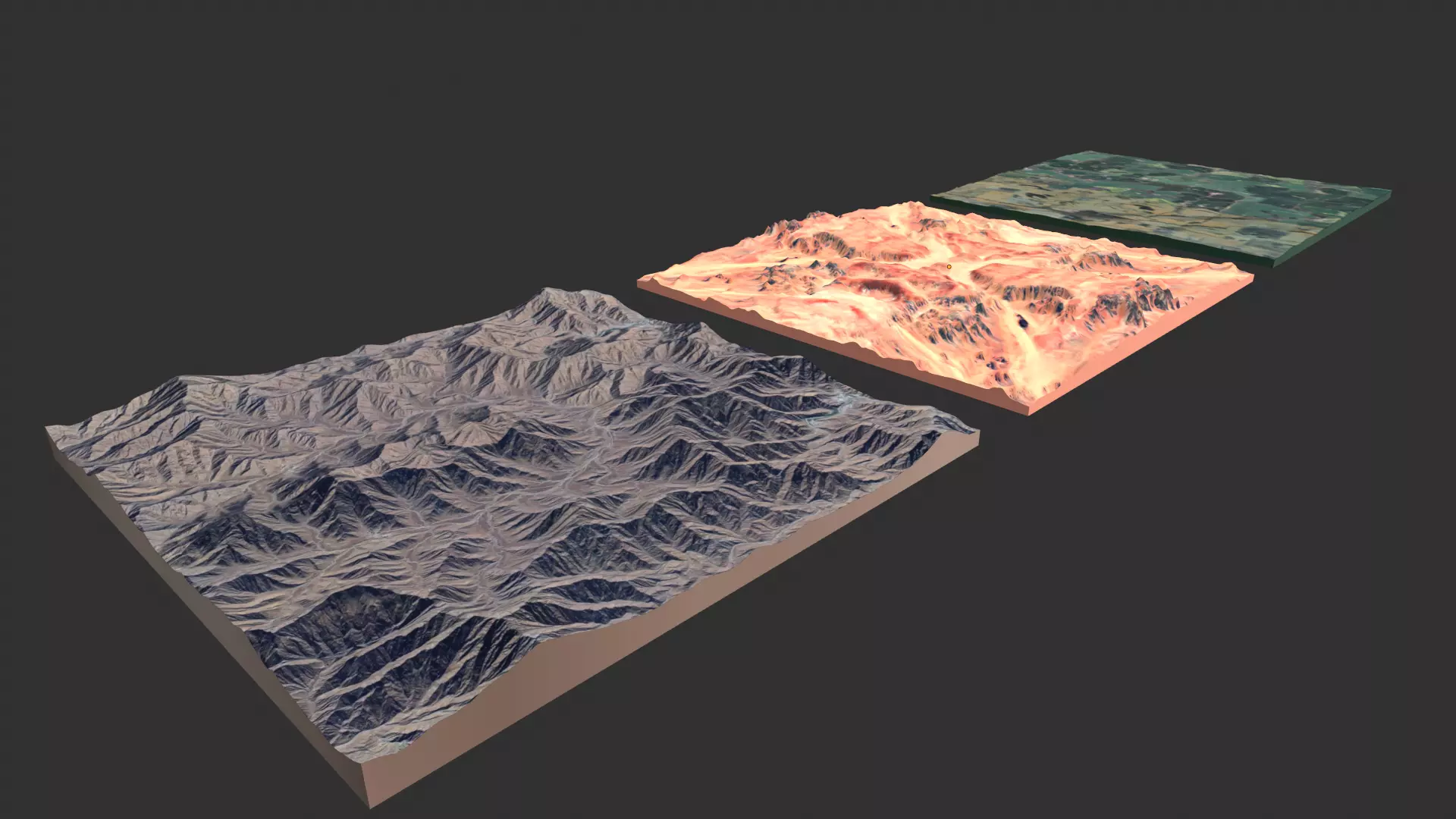 Realistic Mountain 3D Terrain Landscape  Low-poly 3D model_1