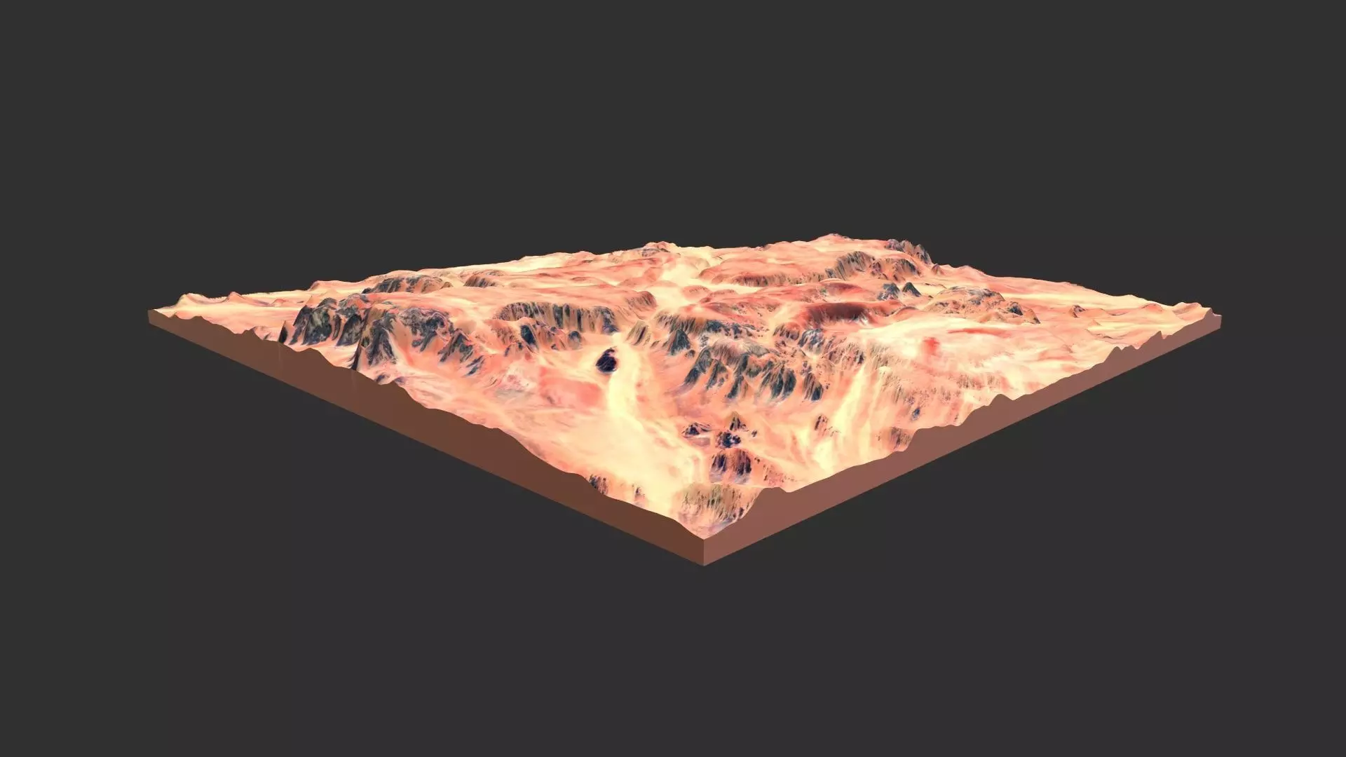 Realistic Mountain 3D Terrain Landscape  Low-poly 3D model_7