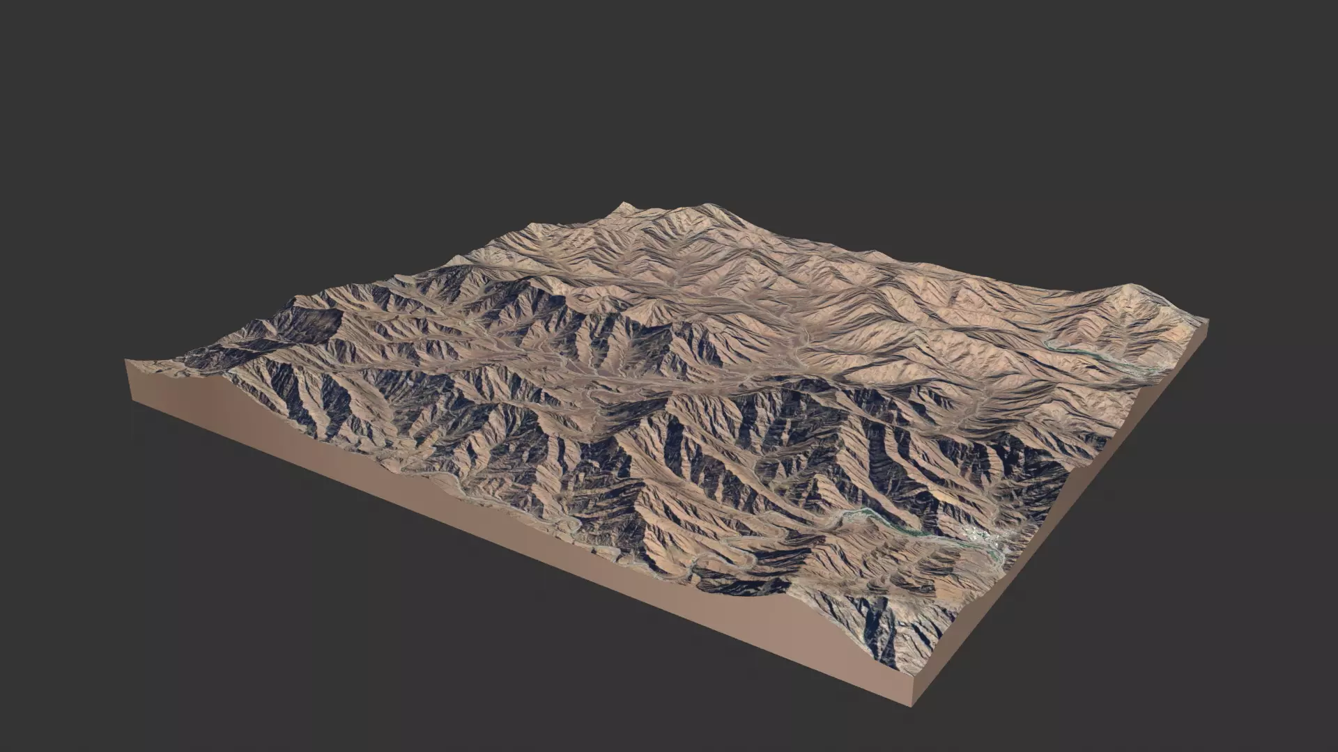 Realistic Mountain 3D Terrain Landscape  Low-poly 3D model_13