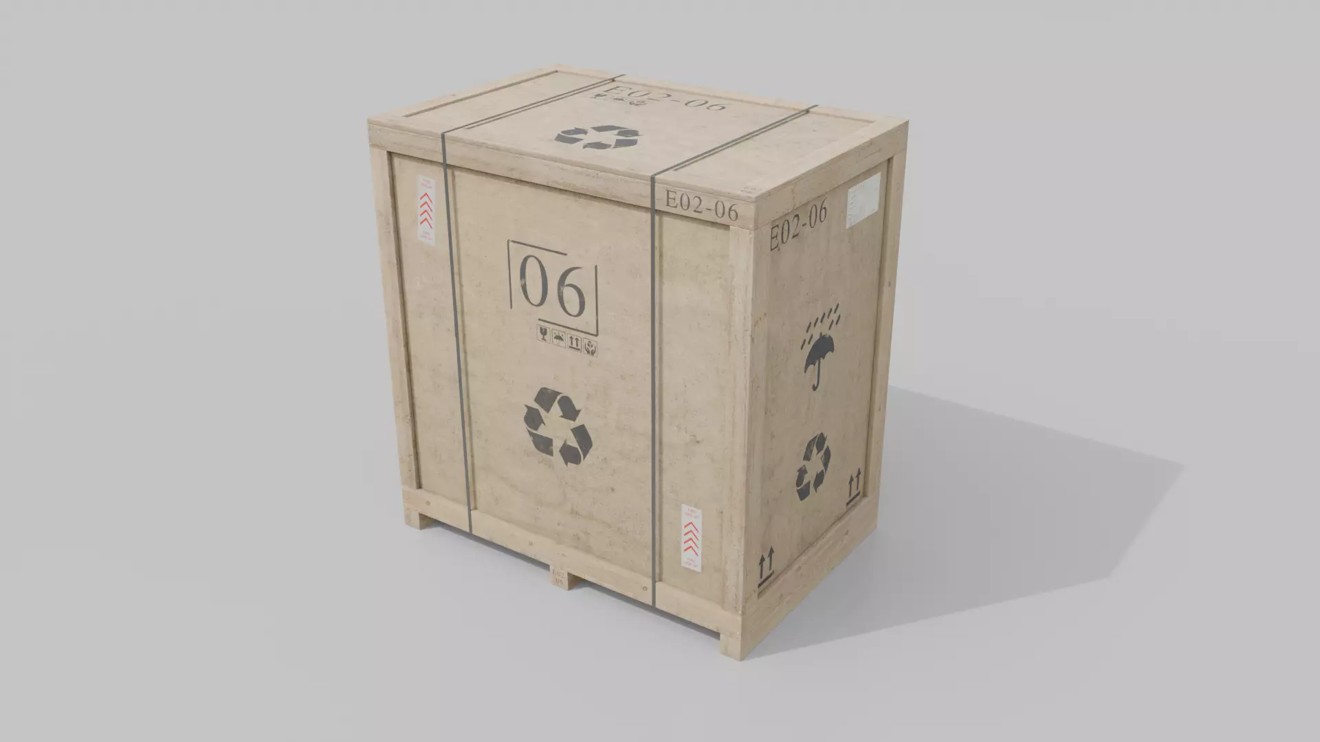 Customizable Wooden Crate Trio - Balanced Stack 3D Model Collection_27