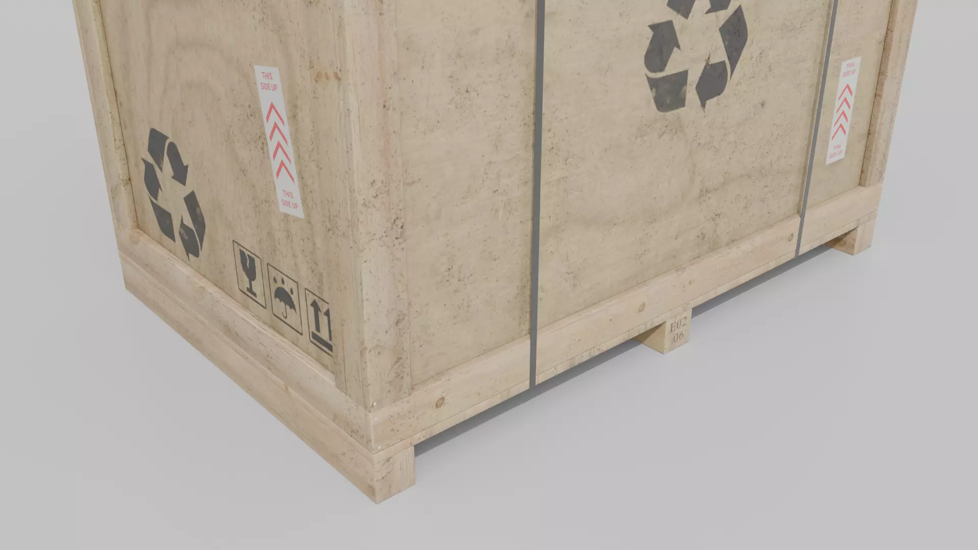 Customizable Wooden Crate Trio - Balanced Stack 3D Model Collection_30