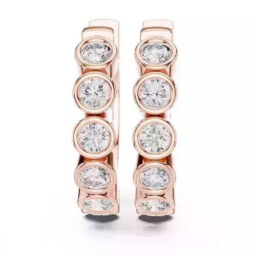 Diamond Hoops Earrings 3dm stl renders animation videos details 3D print model