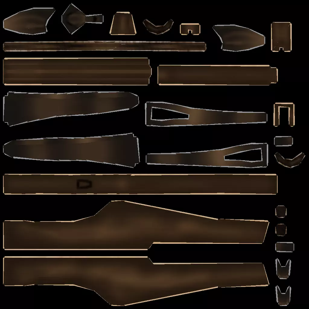 Melee Weapons Pack 6 Low-poly 3D model_17