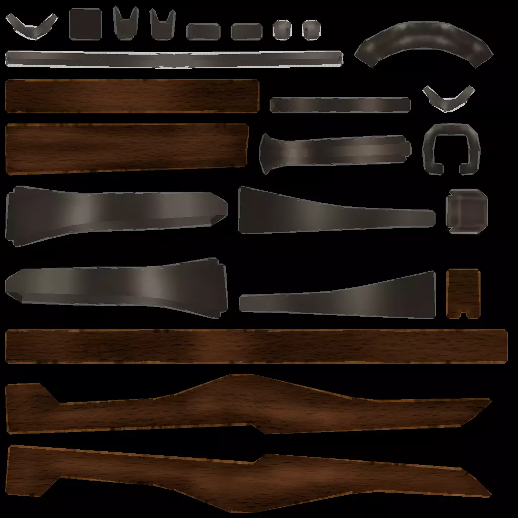 Melee Weapons Pack 6 Low-poly 3D model_19
