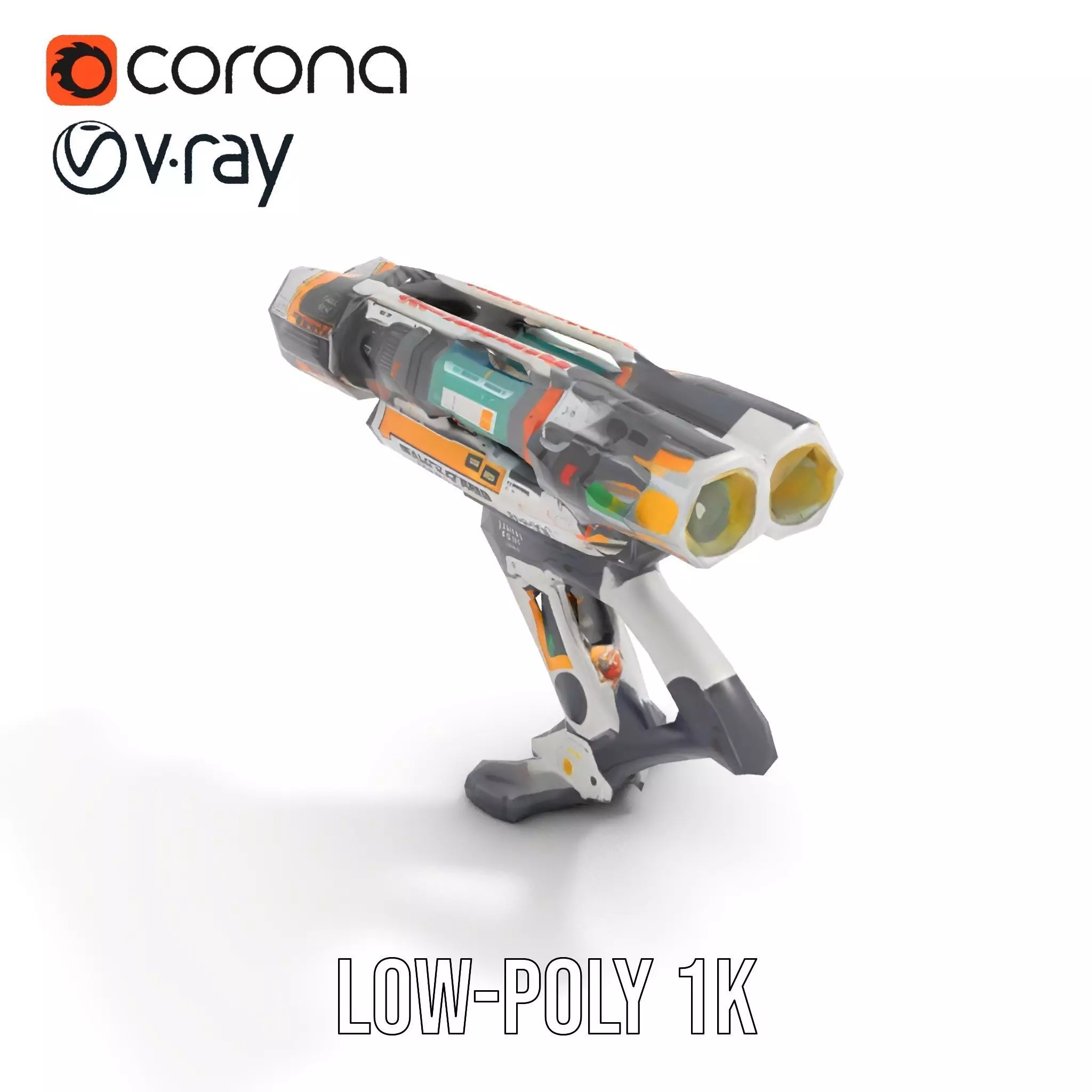 Futuristic SciFi Turret Model Pack Low-poly 3D model_17